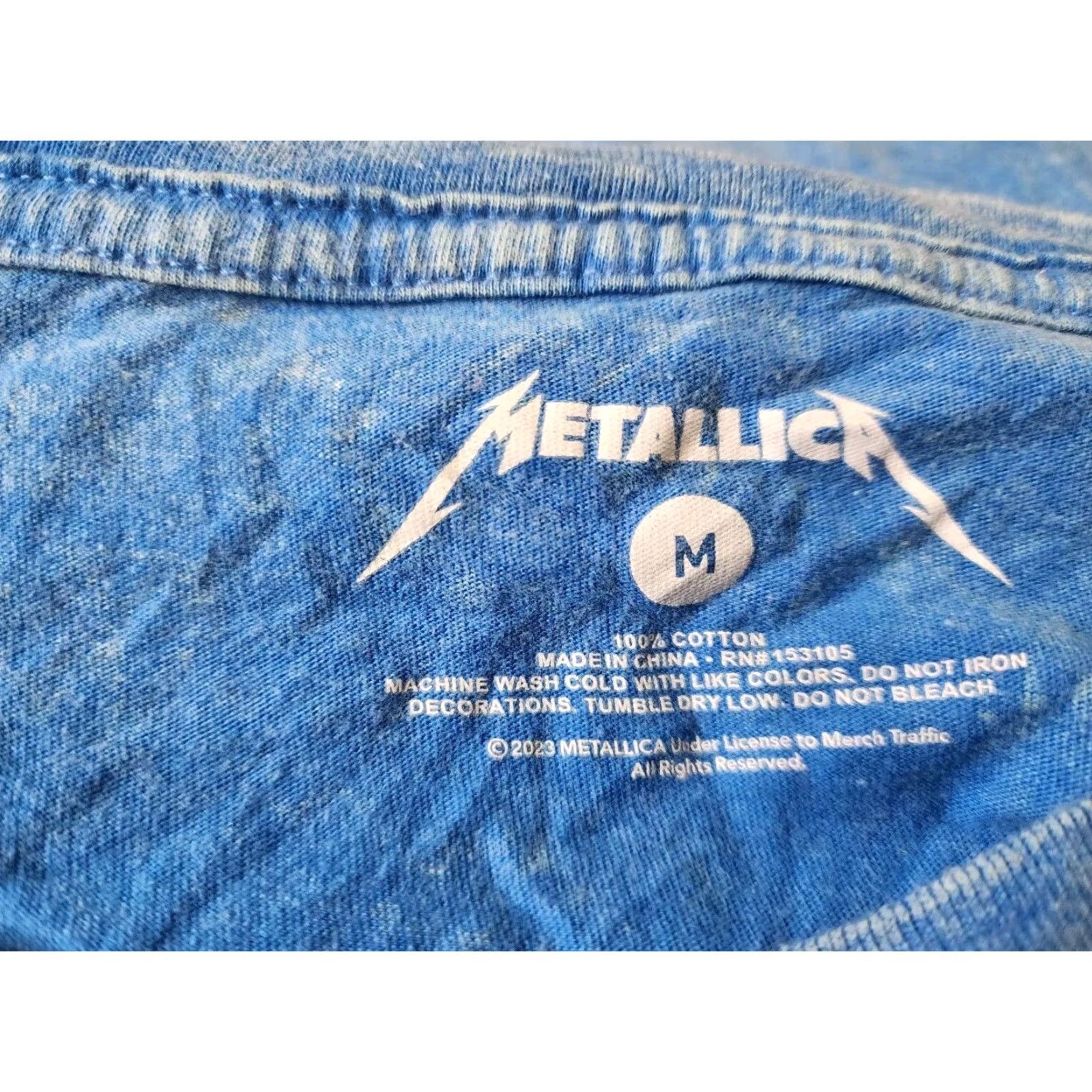 Olive Metallica Rock T Shirt Blue Mens M Short Sleeve Heavy Metal Concert Tee Size US M / EU 48-50 / 2 - 4 Thumbnail