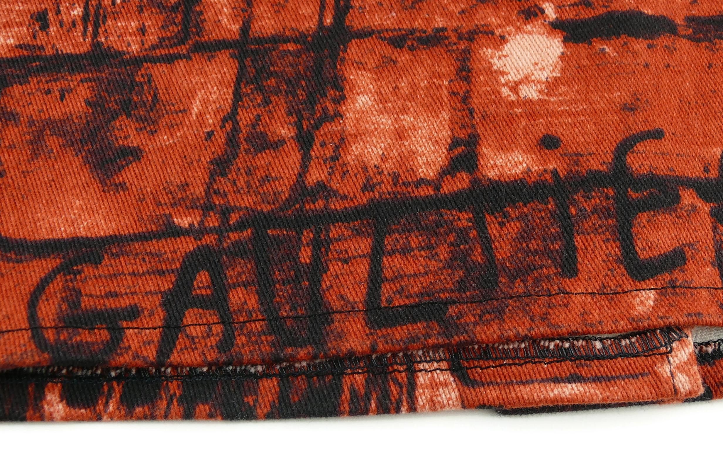 Jean Paul Gaultier Jean Paul Gaultier 1997 Brick Anarchy Fight Racism Skirt RT Size 27" / US 4 / IT 40 - 7 Thumbnail