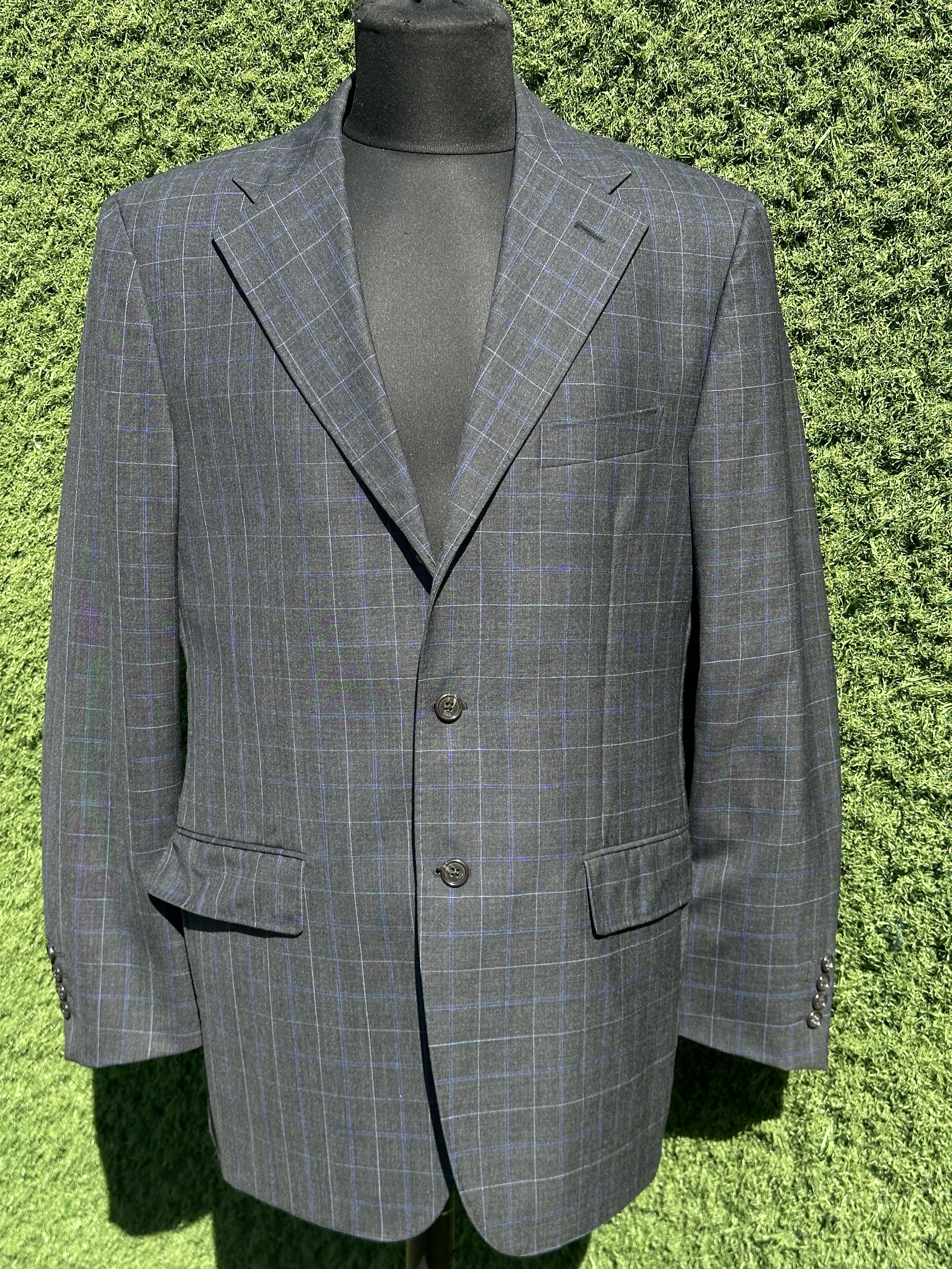 Corneliani Corneliani CC Collection Wool Blue Suit Jacket 52 7R Size 52R - 2 Thumbnail