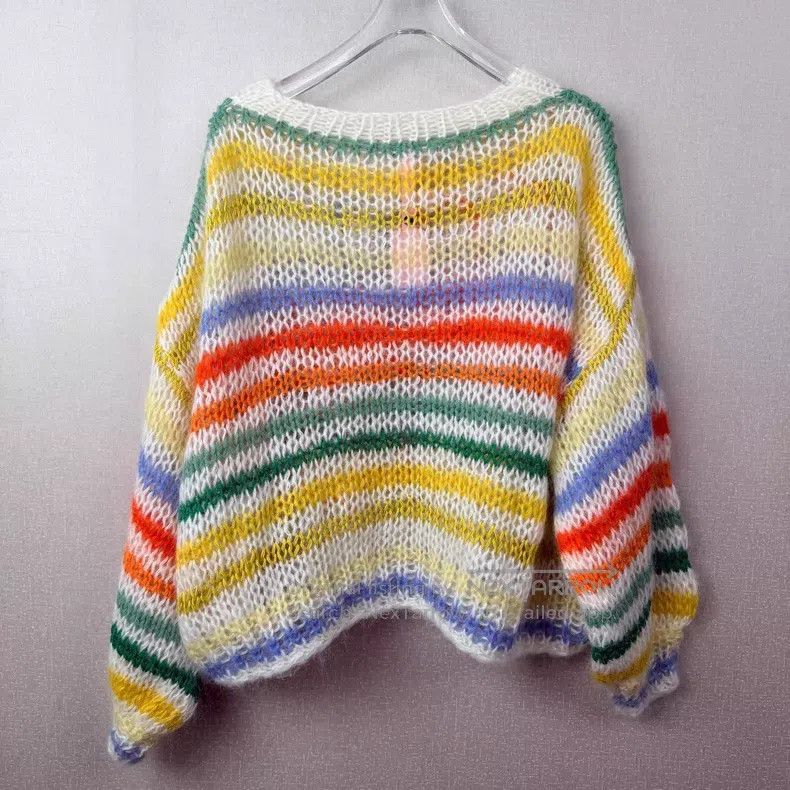 Loewe Loewe Rainbow Stripe Mohair Sweater Size S / US 4 / IT 40 - 5 Thumbnail