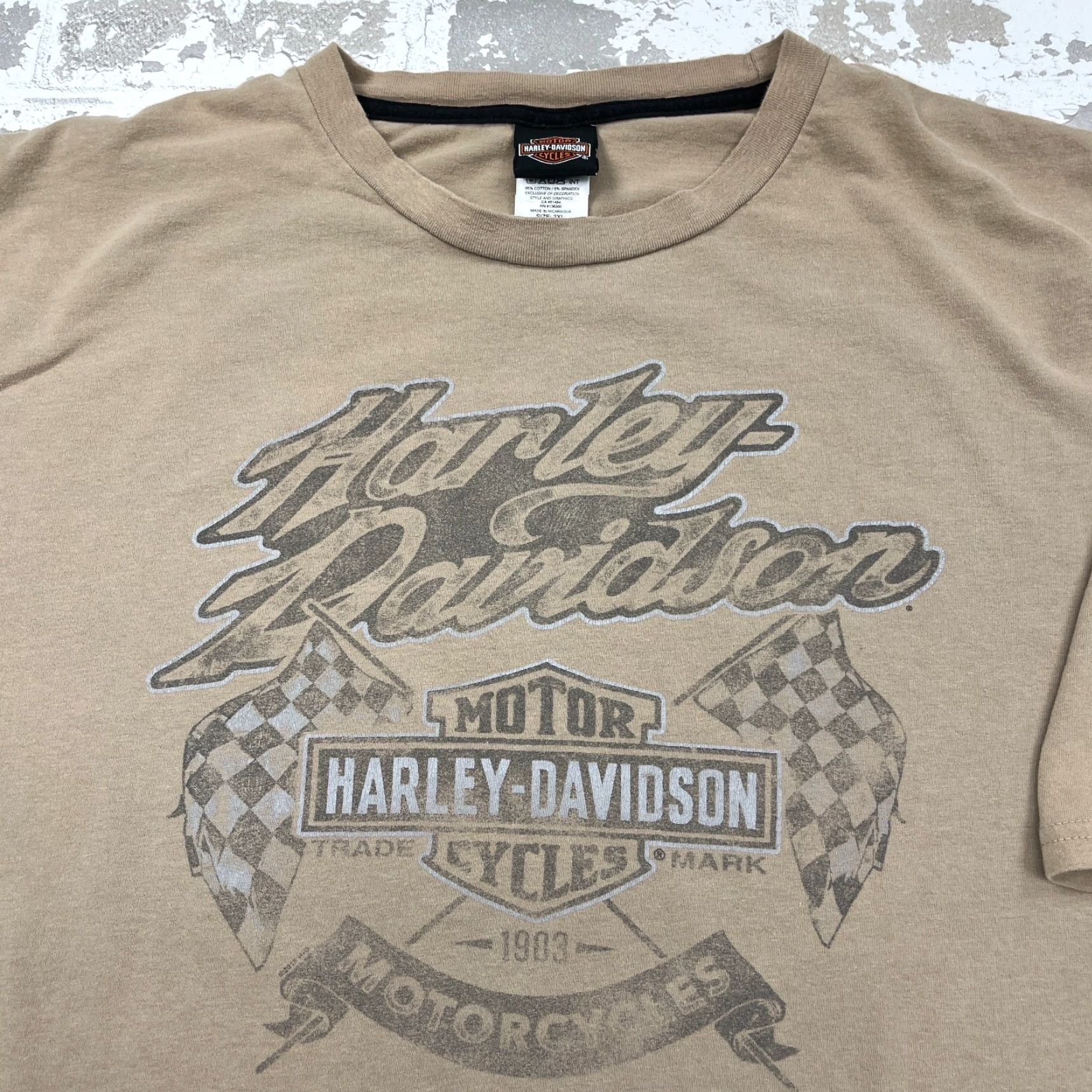 Harley Davidson Harley-Davidson Shirt Men 3XL Brown T Tee Black Sheep Racing Retro Biker Logo Graphic Print Casual Short Sleeve T-Shirt Mens Size US XXL / EU 58 / 5 - 6 Thumbnail