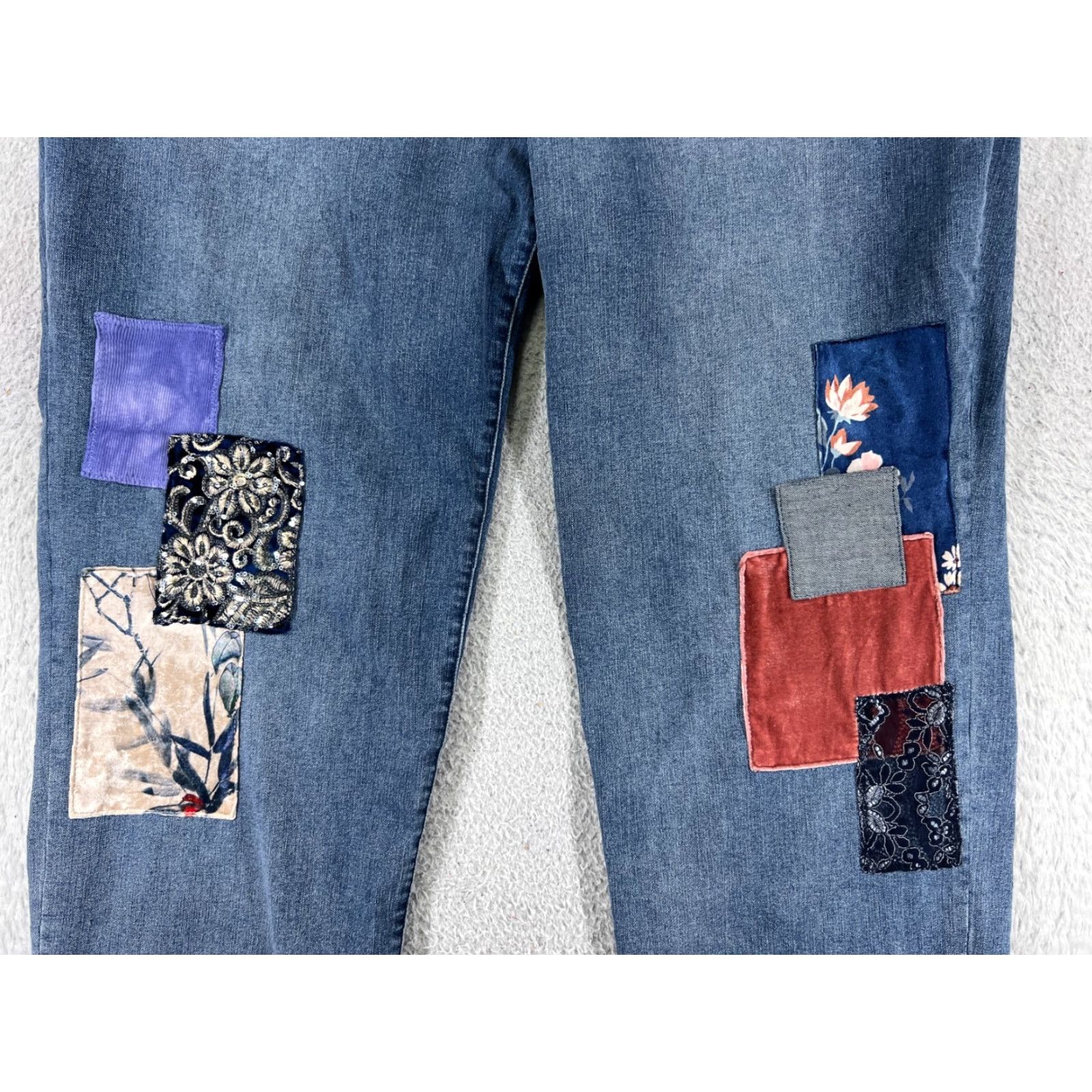 Vintage LOGO by Lori Goldstein Womens Jeans 26W Blue Denim High Rise Straight Embroidered 5-Pocket Designer Size 26" / US 2 / IT 38 - 6 Thumbnail