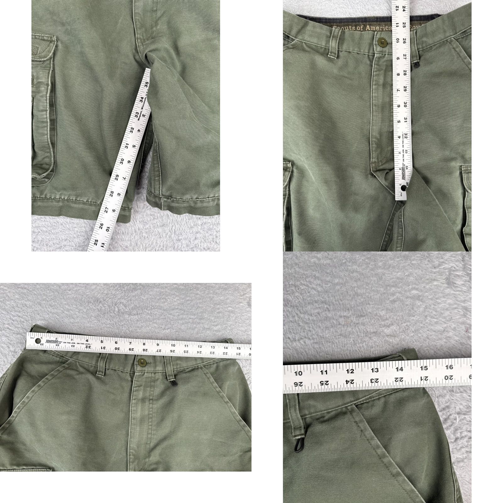 Vintage Boy Scouts Shorts Adult 30 Green Cotton Blend Convertible NO LEGS Cargo Mens Boys Read Size US 30 / EU 46 - 8 Thumbnail