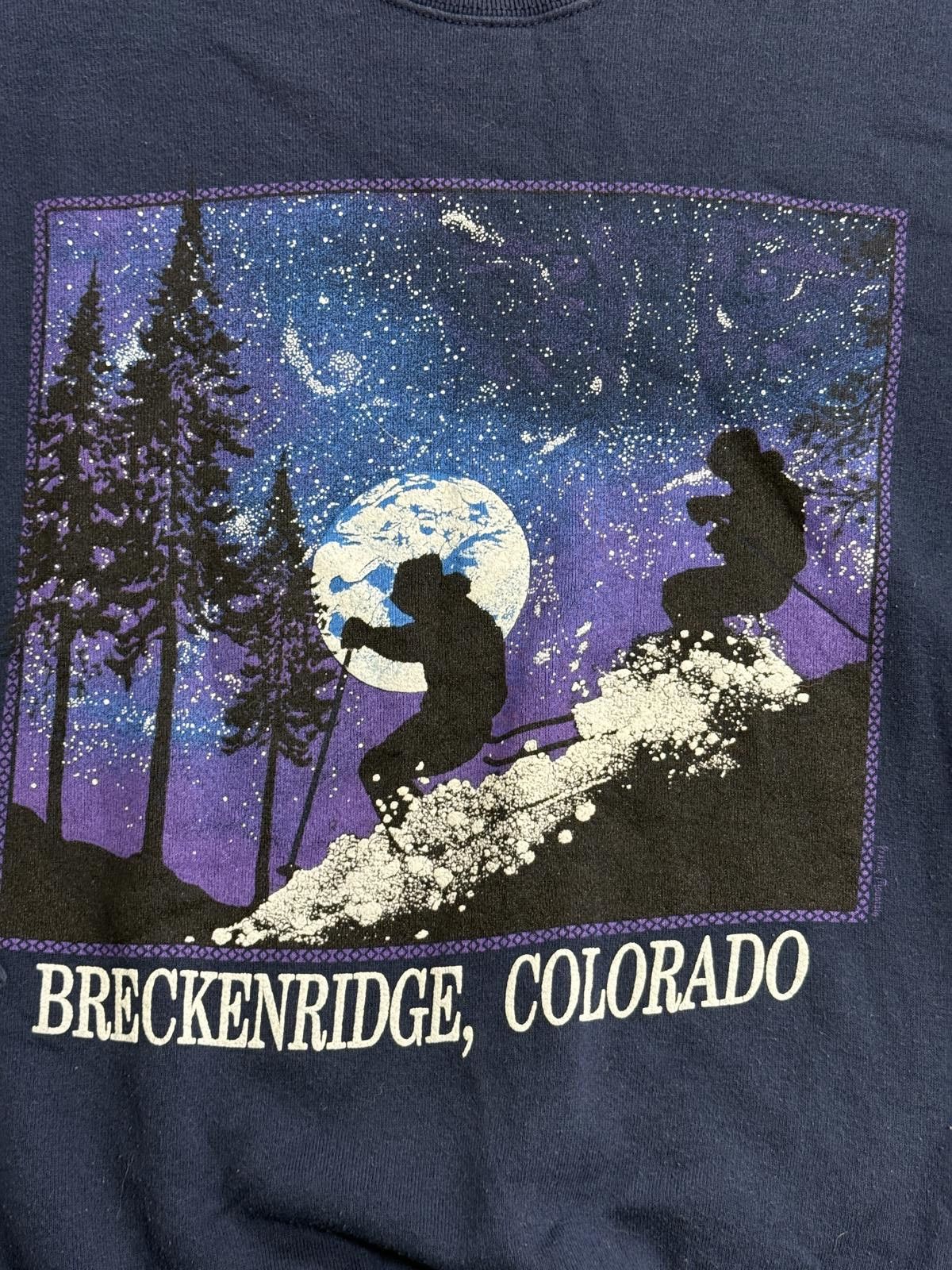 Fruit Of The Loom Vintage Breckenridge Coloardo Ski Crewneck Full Moon Skiing Size US S / EU 44-46 / 1 - 3 Thumbnail