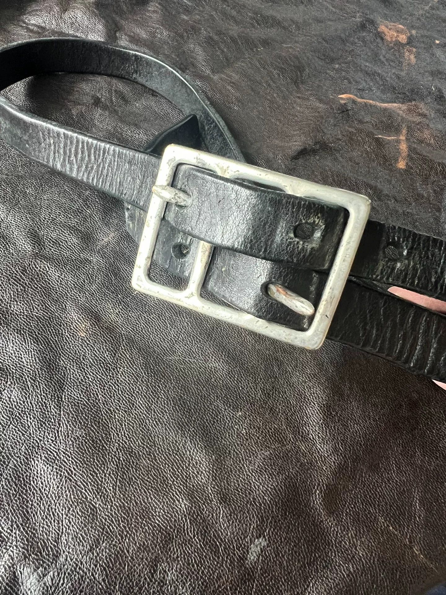 Carol Christian Poell Carol Christian Poell Black Distressed Double-Head Belt Size ONE SIZE - 1 Thumbnail