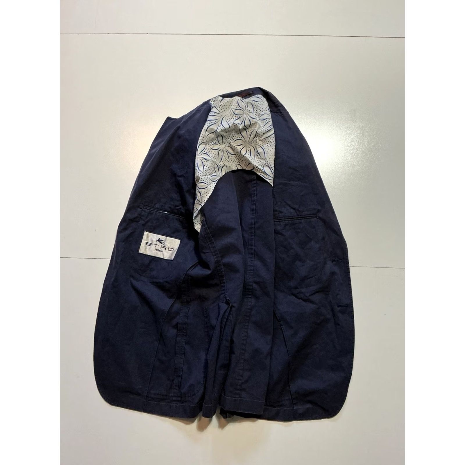 Etro VINTAGE Etro Blazer Shirt Navy Blue 100% Cotton Blazer Men 50R(Size 50 Regular) Navy Blue Etro Milano Two Button Blazer Jacket Mens Size 50R - 3 Thumbnail