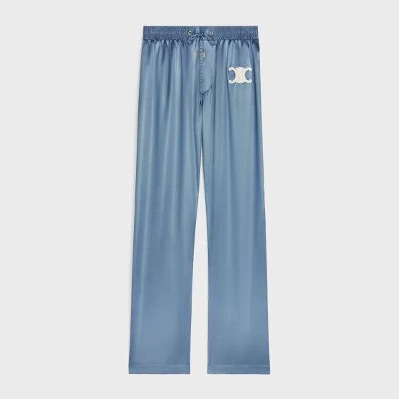 o1bcso1str0924 Athletic Pants In Liquid Satin in Blue Denim