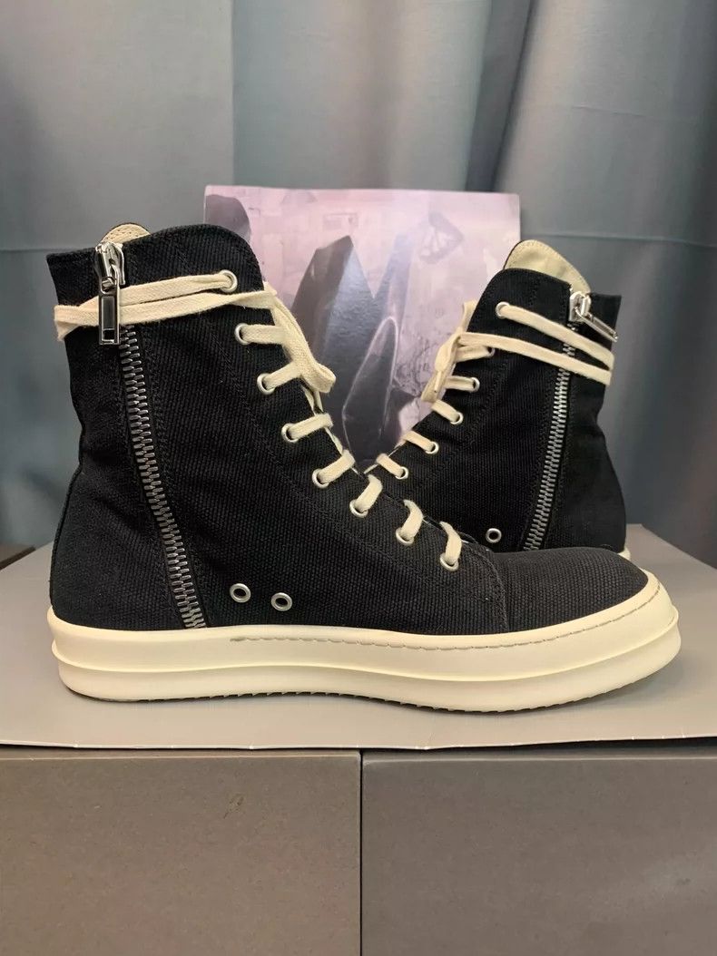 Rick Owens Rick Owens Satin High Top Black and White Sneakers Size US 7.5 / EU 40-41 - 5 Thumbnail