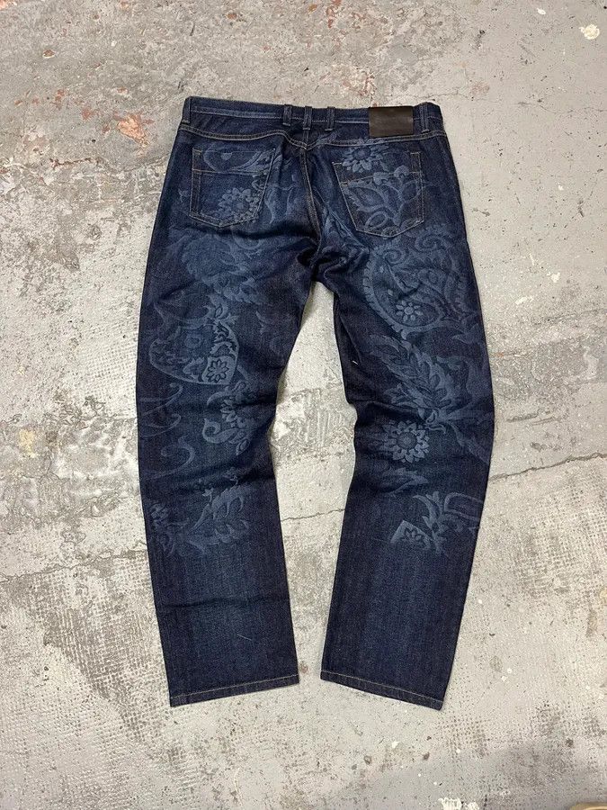 Designer × Gucci × Vintage Gucci Navy Brut Floral Denim Jeans Size US 32 / EU 48 - 5 Thumbnail