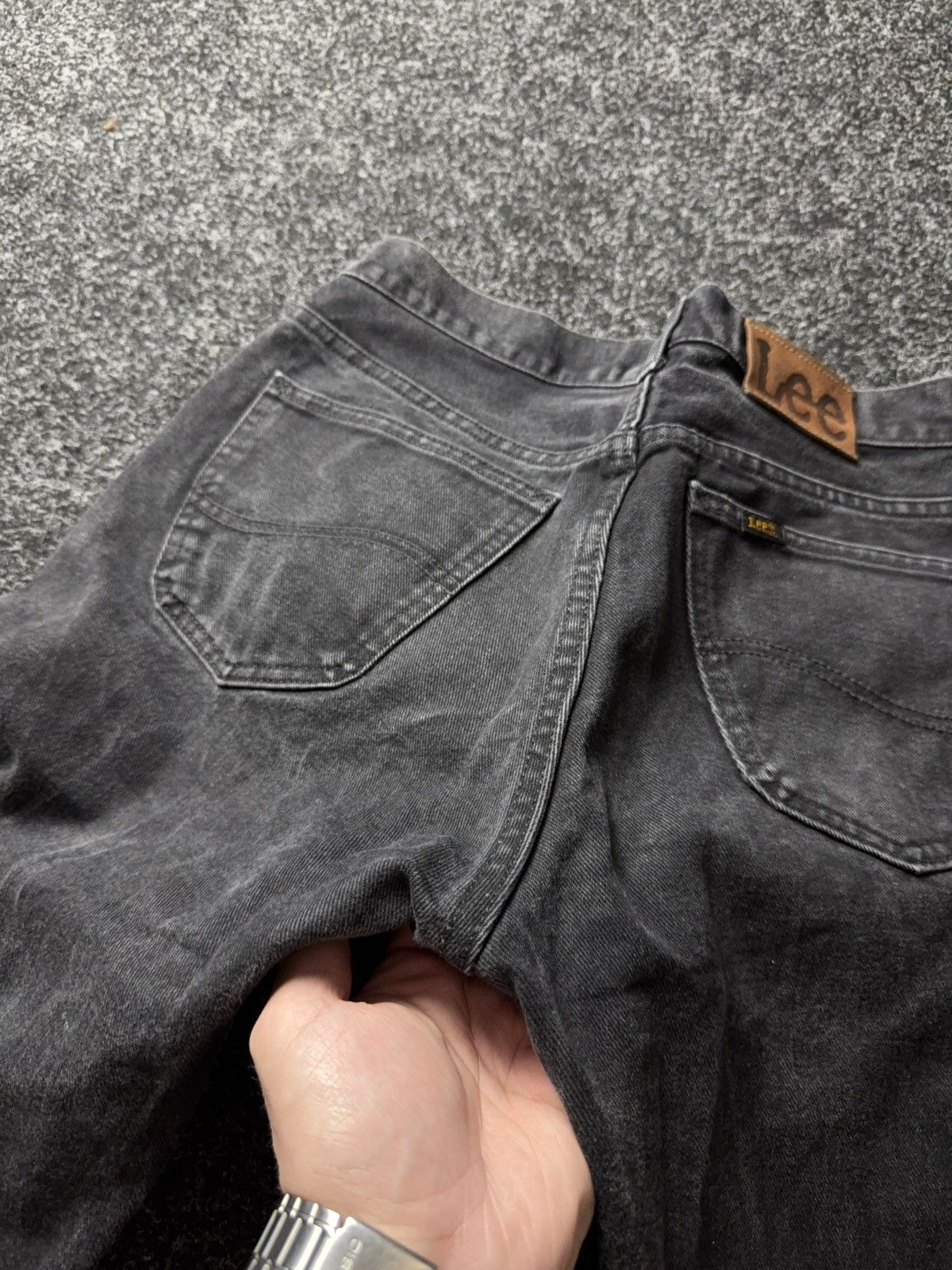 Lee Vintage 00s USA Lee Black Jeans Straight Fit Y2K Faded Size US 31 - 19 Thumbnail