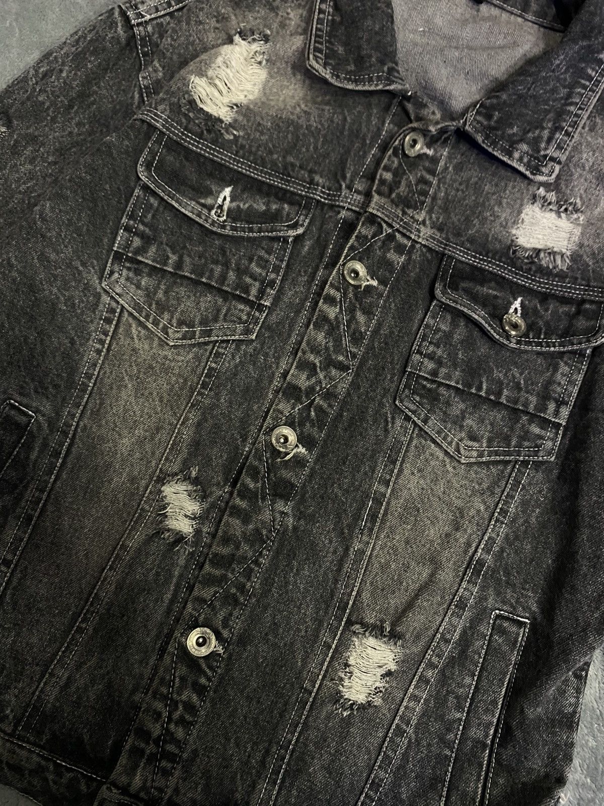 If Six Was Nine Washed Distressed Black Vintage Style Button Up Long Sleeve Size US M / EU 48-50 / 2 - 10 Thumbnail