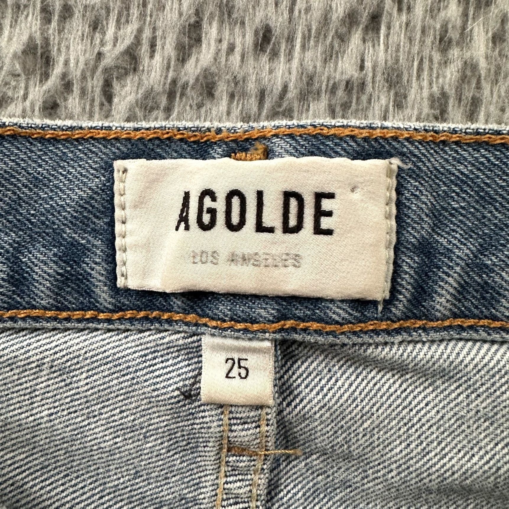 Agolde AGOLDE Jeans Womens Riley 25 Distressed Straight Leg Light Wash Button Fly Size 42" / US 20 - 5 Thumbnail