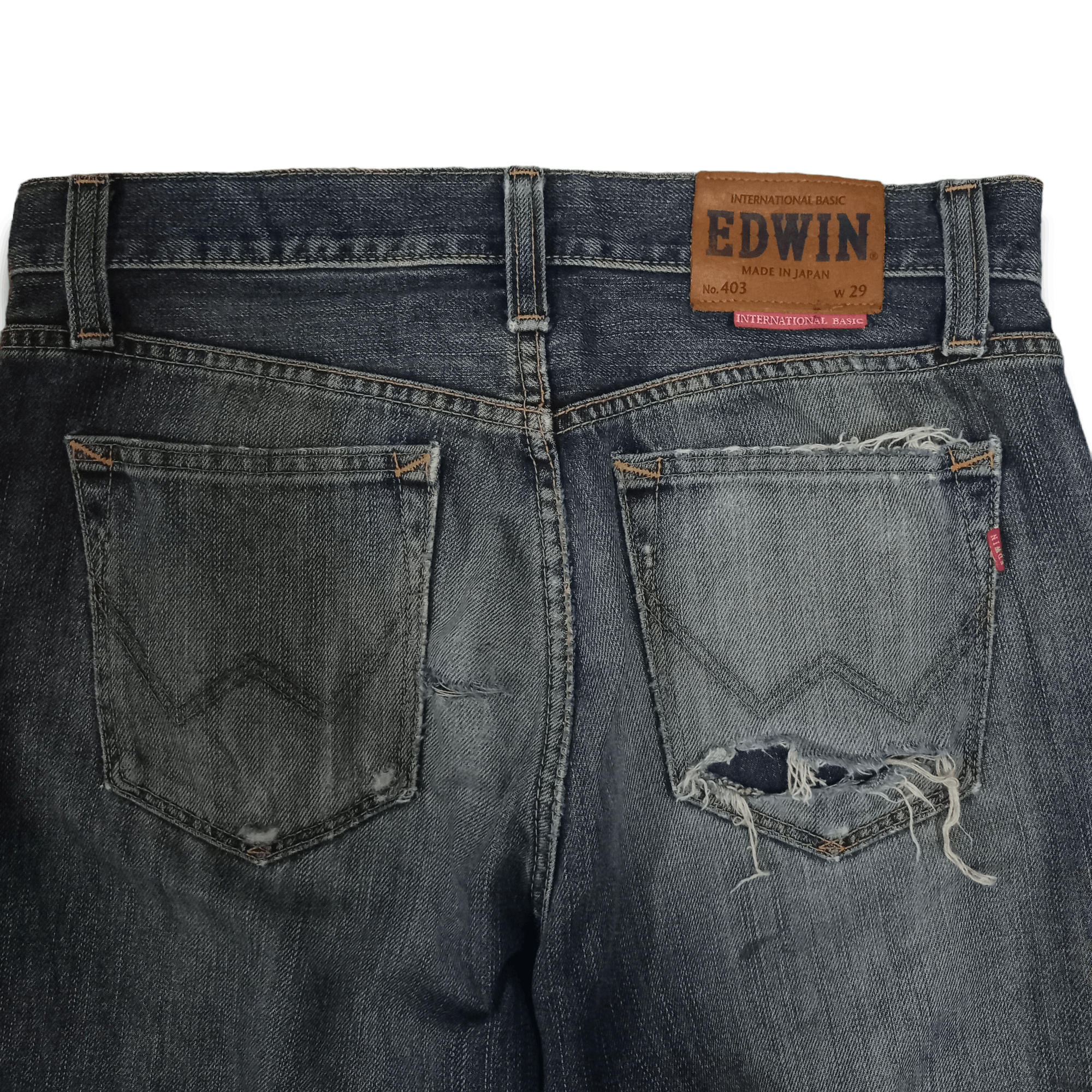 Edwin × Japanese Brand Vintage Edwin Japan Mud Wash Distressed Loose Jeans 31x31 Size US 31 - 7 Thumbnail