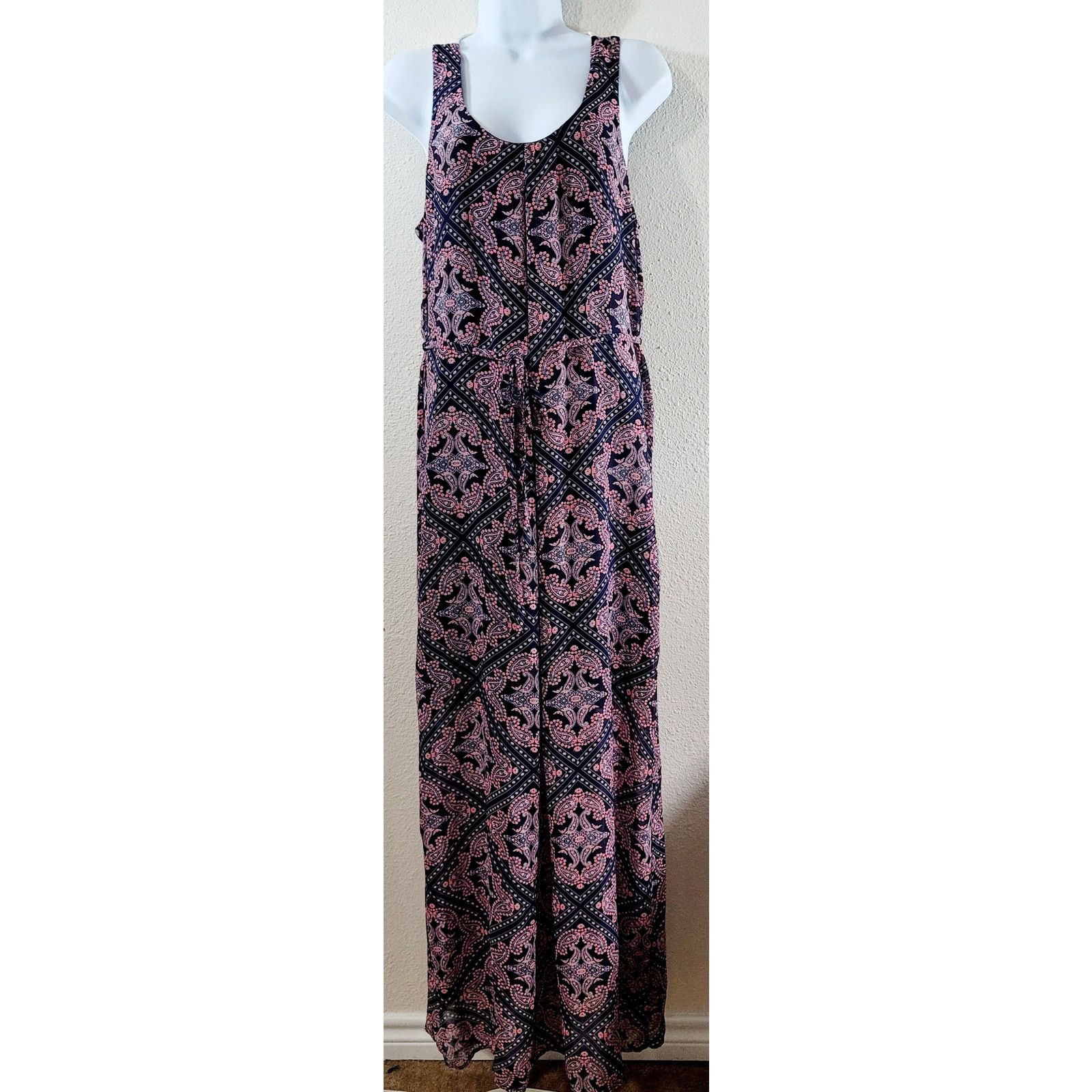 Other Maurices Navy Blue Pink Floral Print A Line Maxi Dress M Size M / US 6-8 / IT 42-44 - 1 Thumbnail