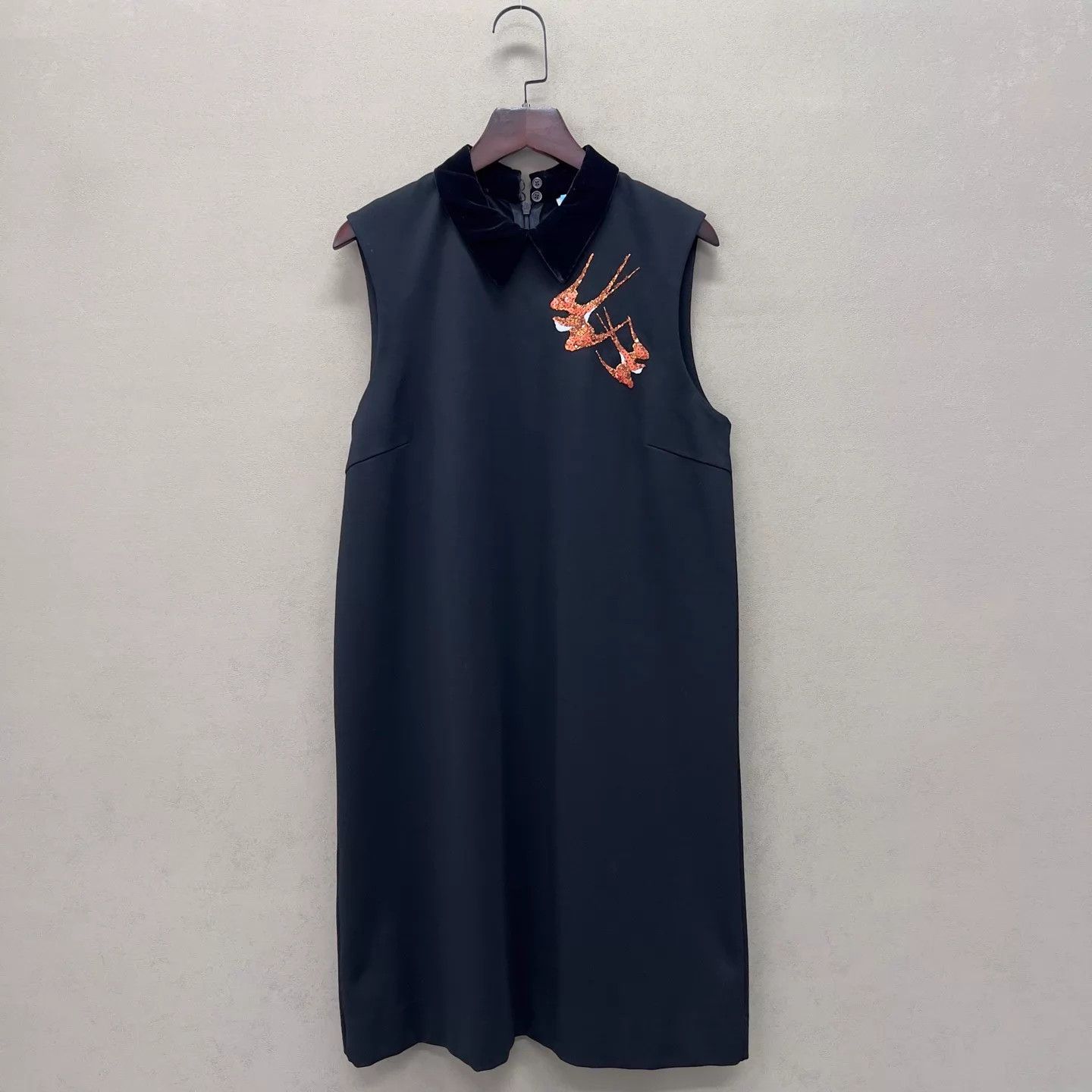 Miu Miu MIU MIU Swallow Black Dress 38 98 New YS000458 Size XS / US 0-2 / IT 36-38 - 3 Thumbnail