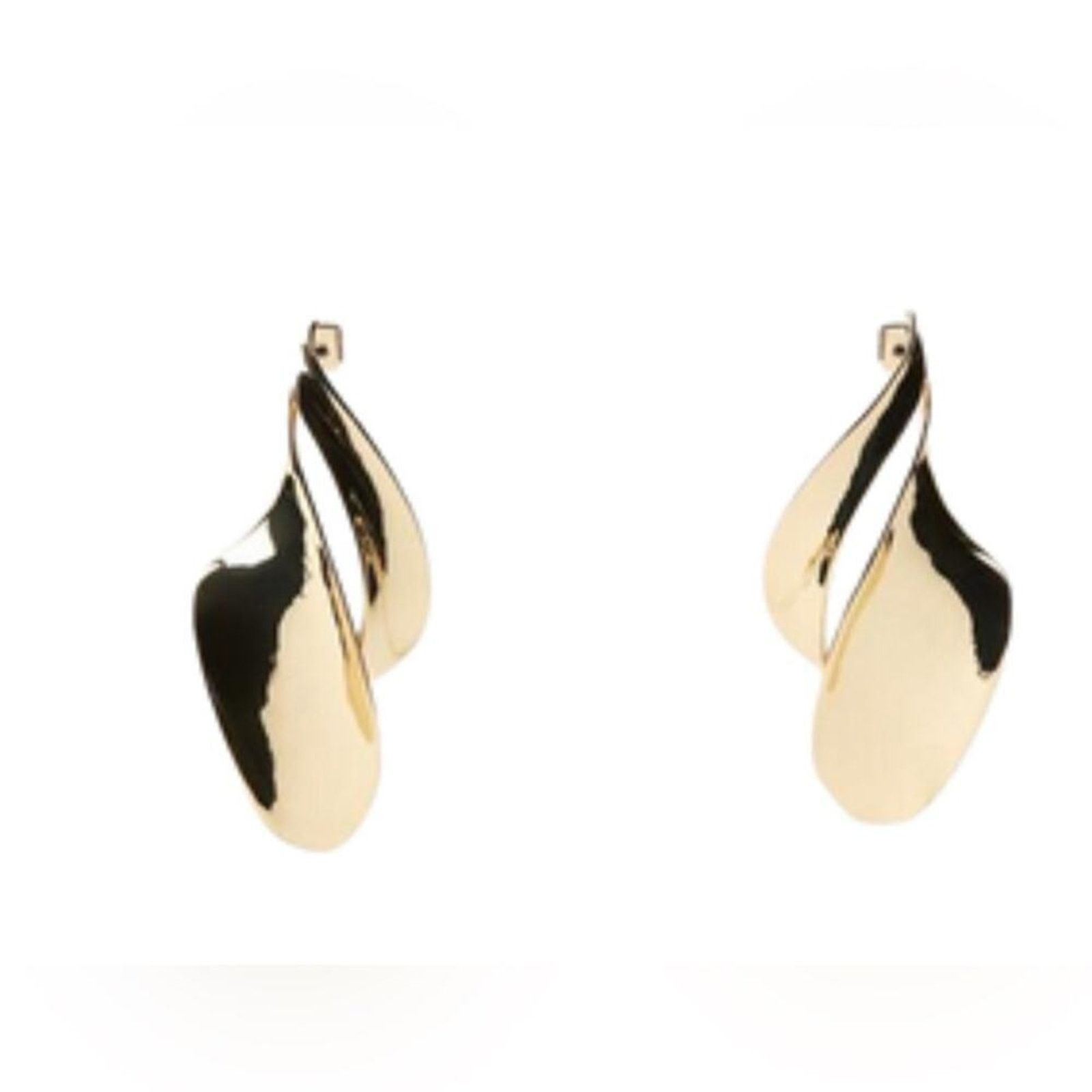 Zara NWT- Zara Twist Gold Tone Earrings Size ONE SIZE - 1 Thumbnail