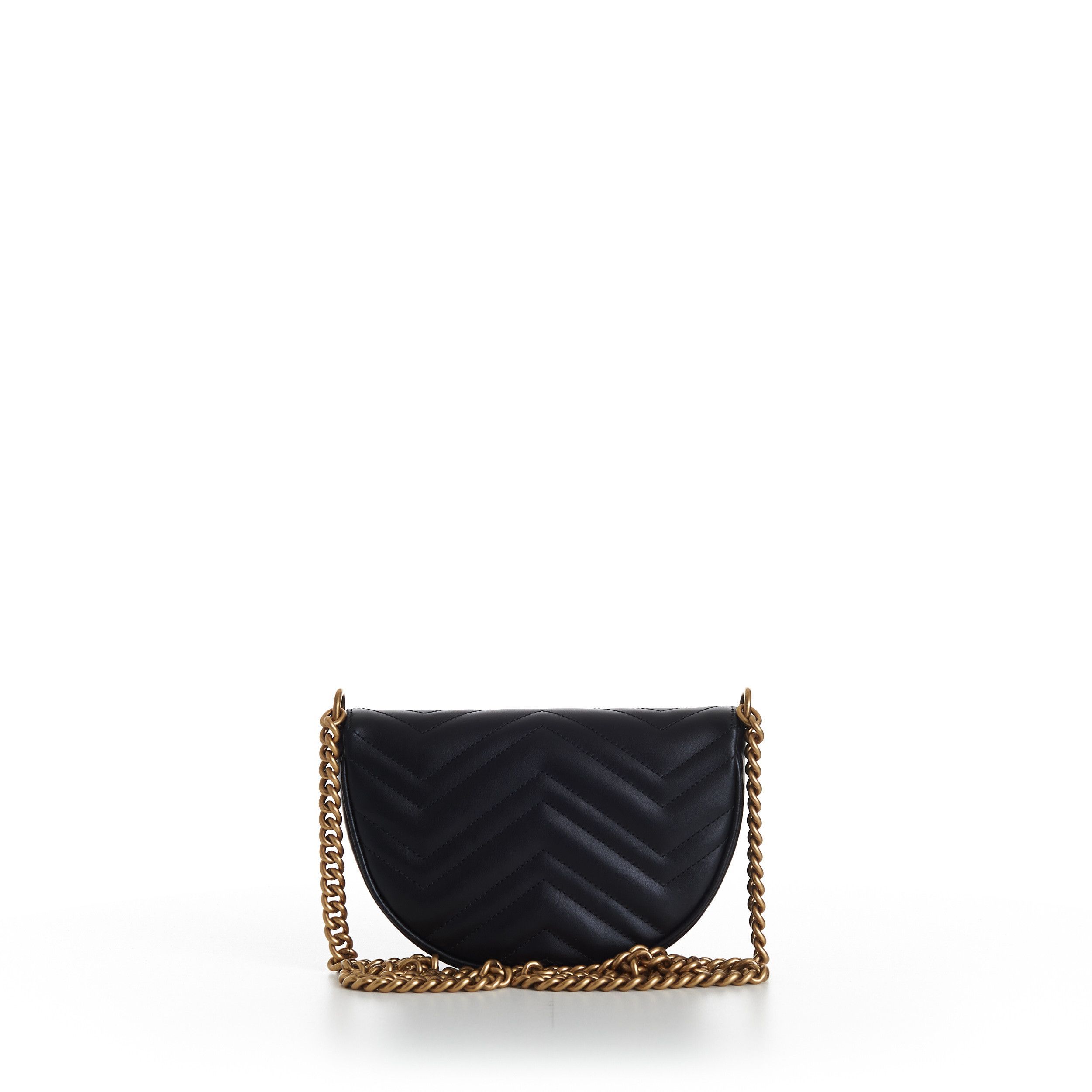 Gucci GG Marmont Matelassé Chain Mini Bag In Black Leather Size ONE SIZE - 5 Thumbnail