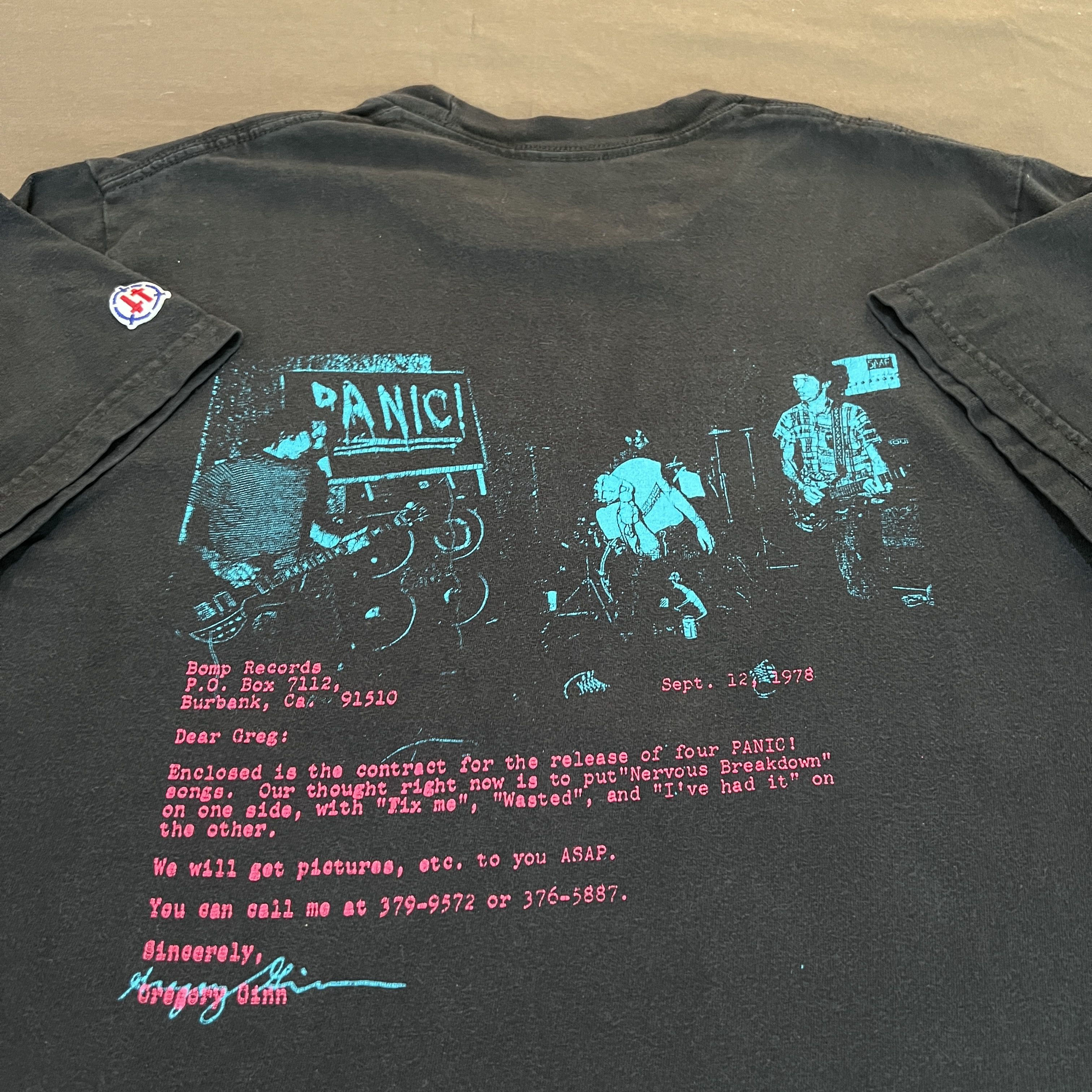 Vintage Y2K Greg Ginn Panic Black Flag SST Record Tee Size US M / EU 48-50 / 2 - 1 Thumbnail