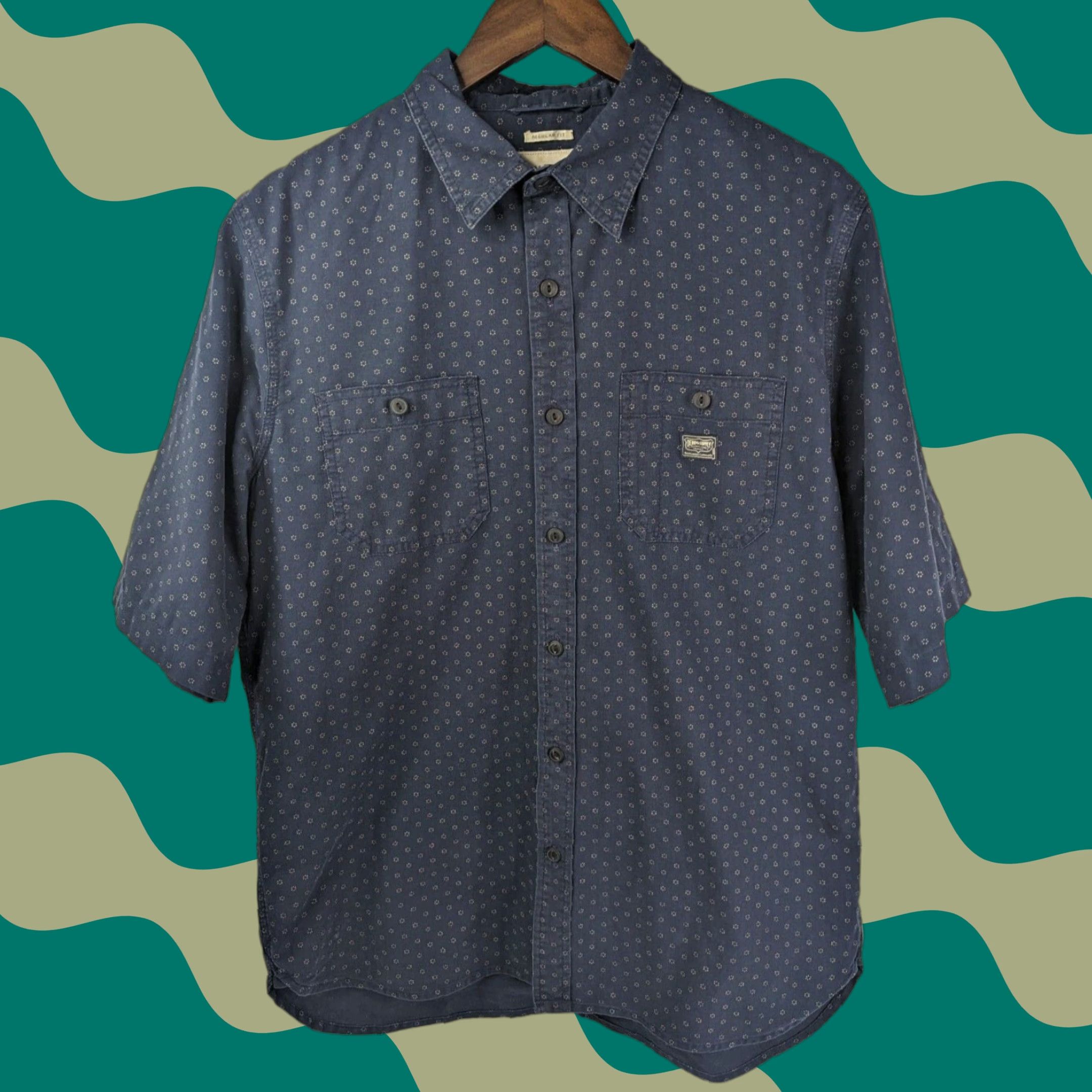 Ralph Lauren Ralph Lauren Denim & Supply Shirt Men's Large Navy Dots 100% Cotton Button-Up Size US L / EU 52-54 / 3 - 1 Thumbnail