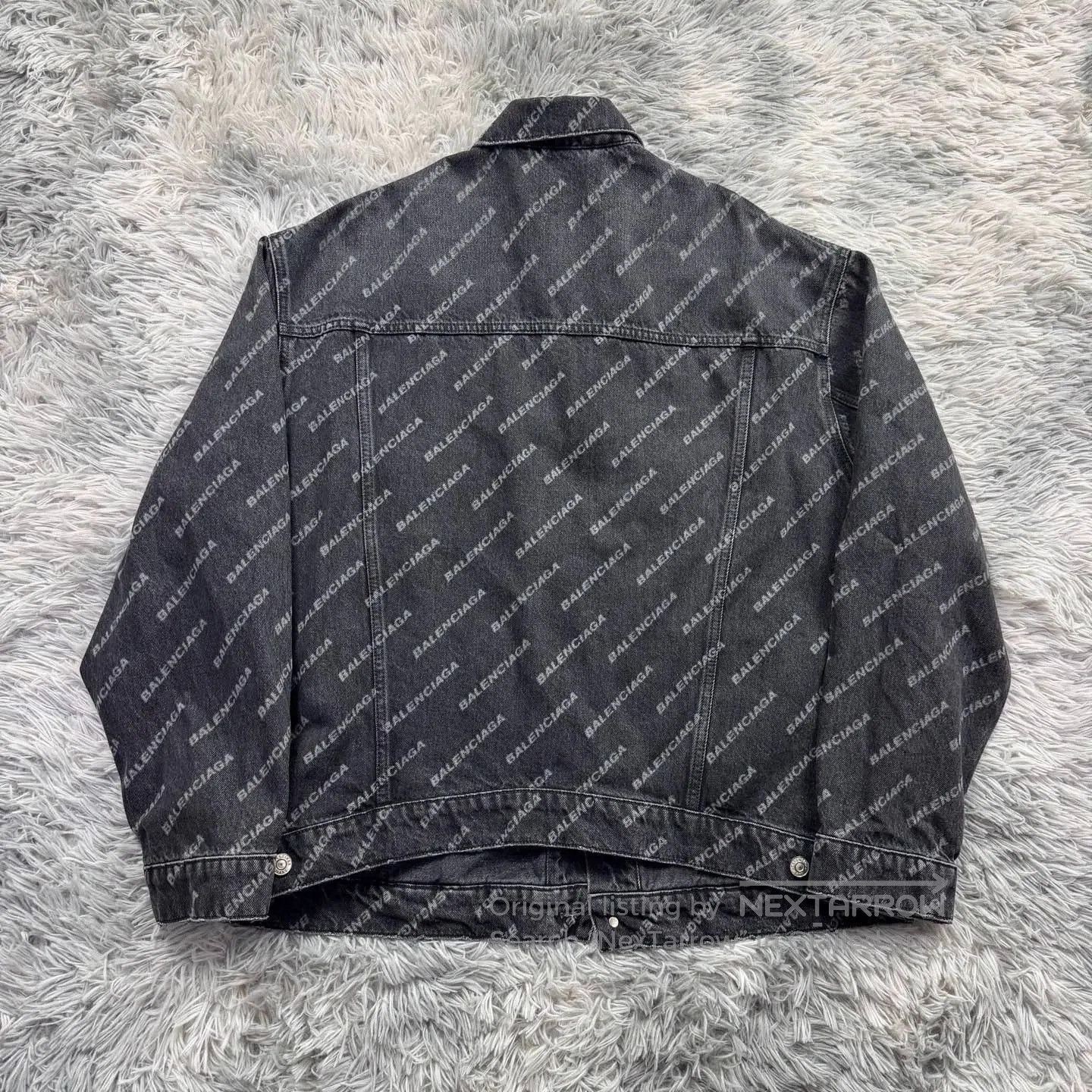 Balenciaga Balenciaga Denim Jacket with Distressed Sleeves. Size US S / EU 44-46 / 1 - 4 Thumbnail