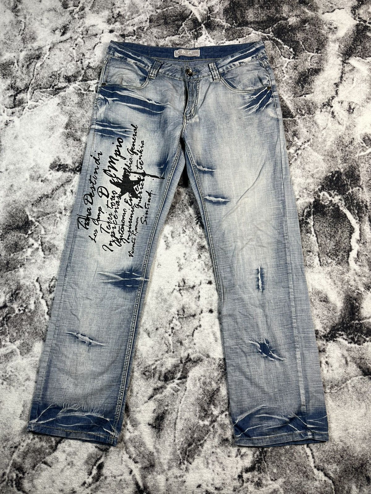 Other Kosmo Lupo Jeans Graphic Print Distressed Y2K W36 Size US 36 / EU 52 - 2 Thumbnail