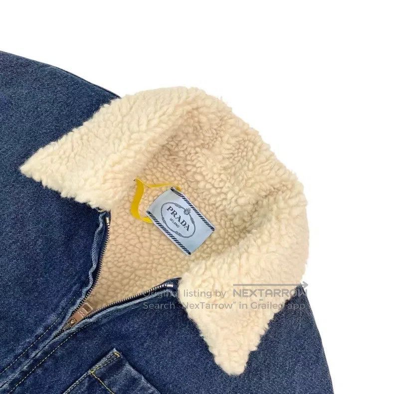 Prada Prada Triangle logo denim lamb wool coat Size US XS / EU 42 / 0 - 2 Thumbnail