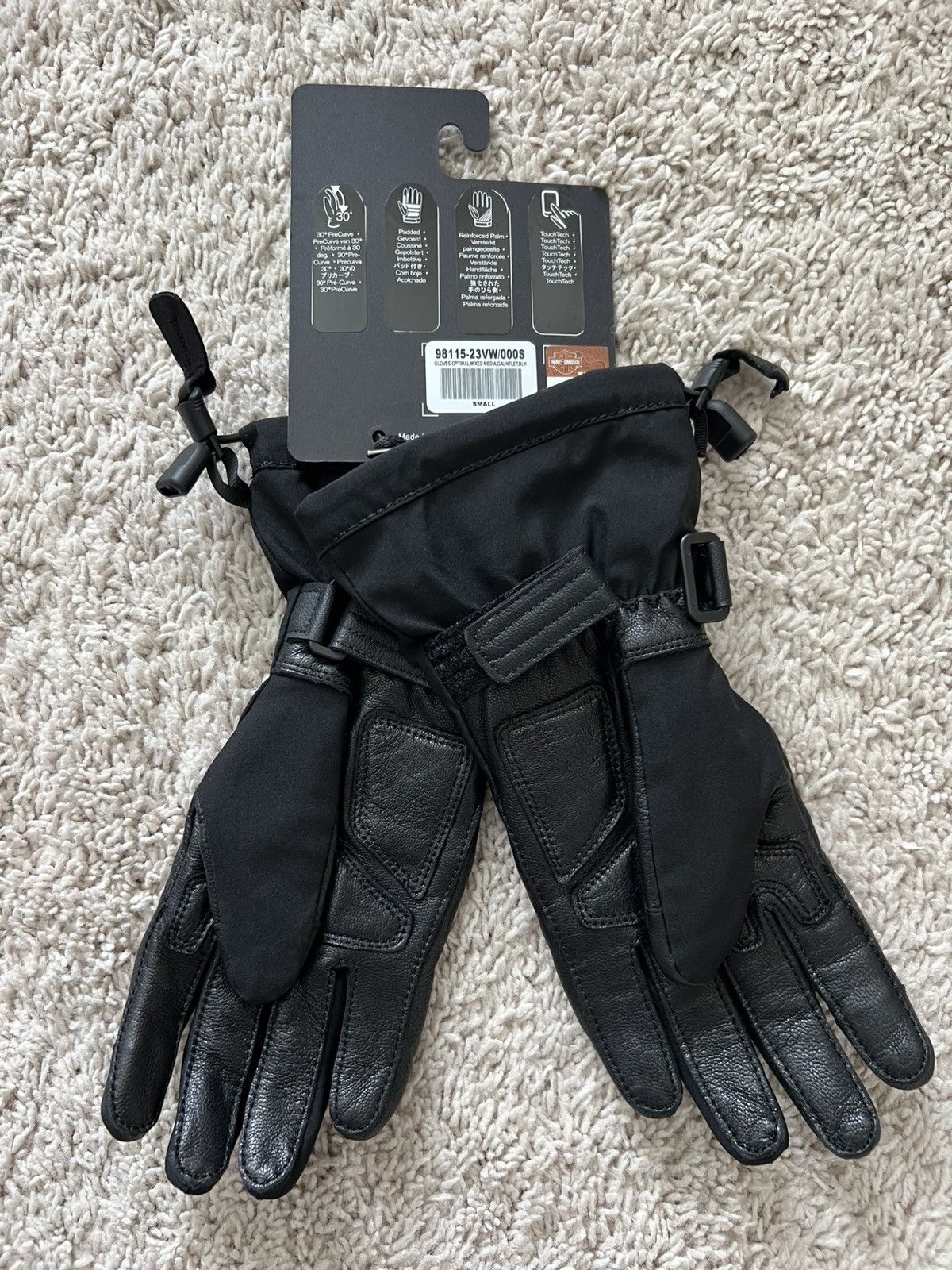Harley Davidson Harley-Davidson Gauntlet Goatskin Leather Gloves Size ONE SIZE - 2 Thumbnail