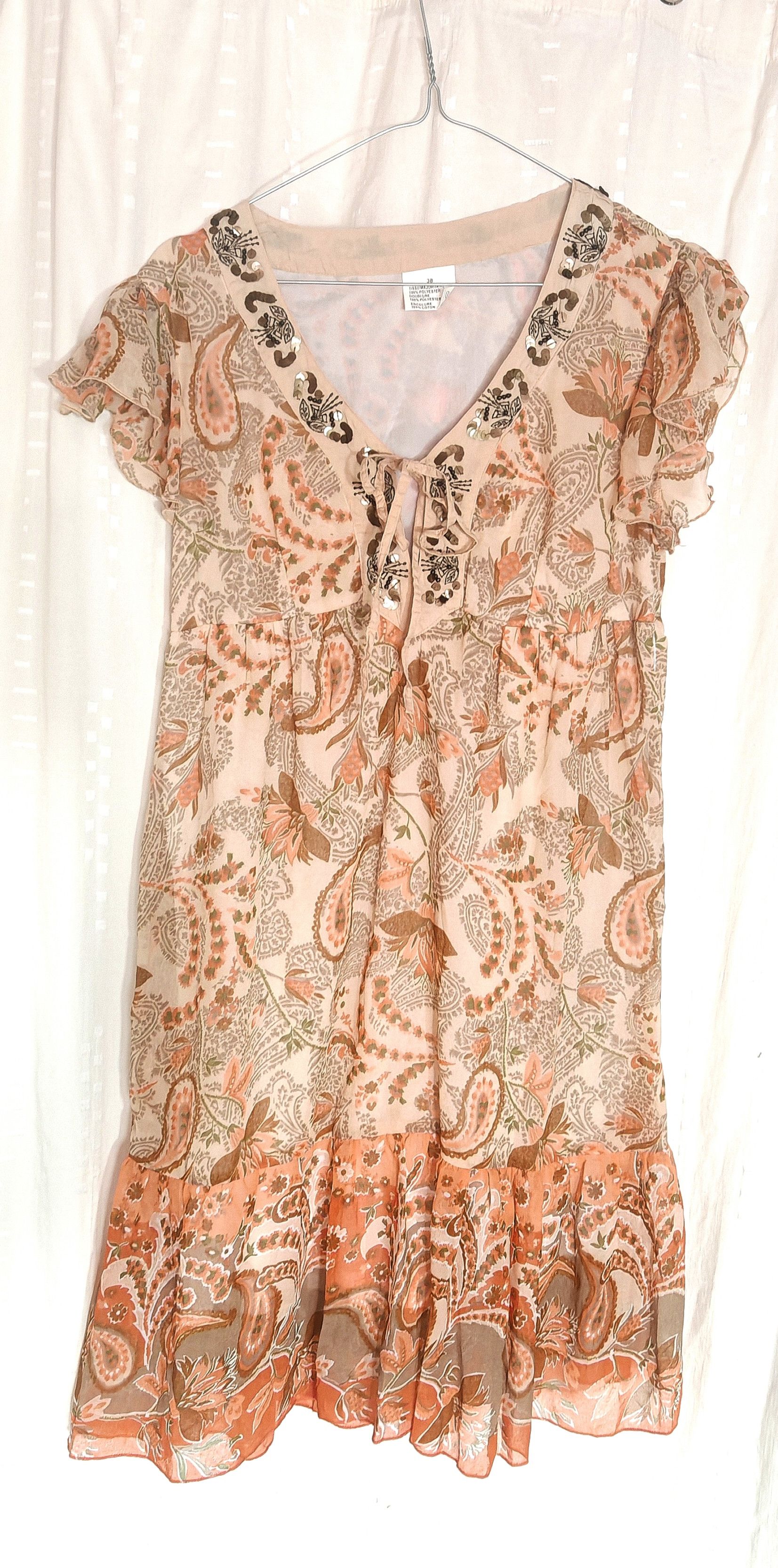 Vintage Vintage French Embroidered Beaded Boho Dress Babydoll Size S / US 4 / IT 40 - 6 Thumbnail