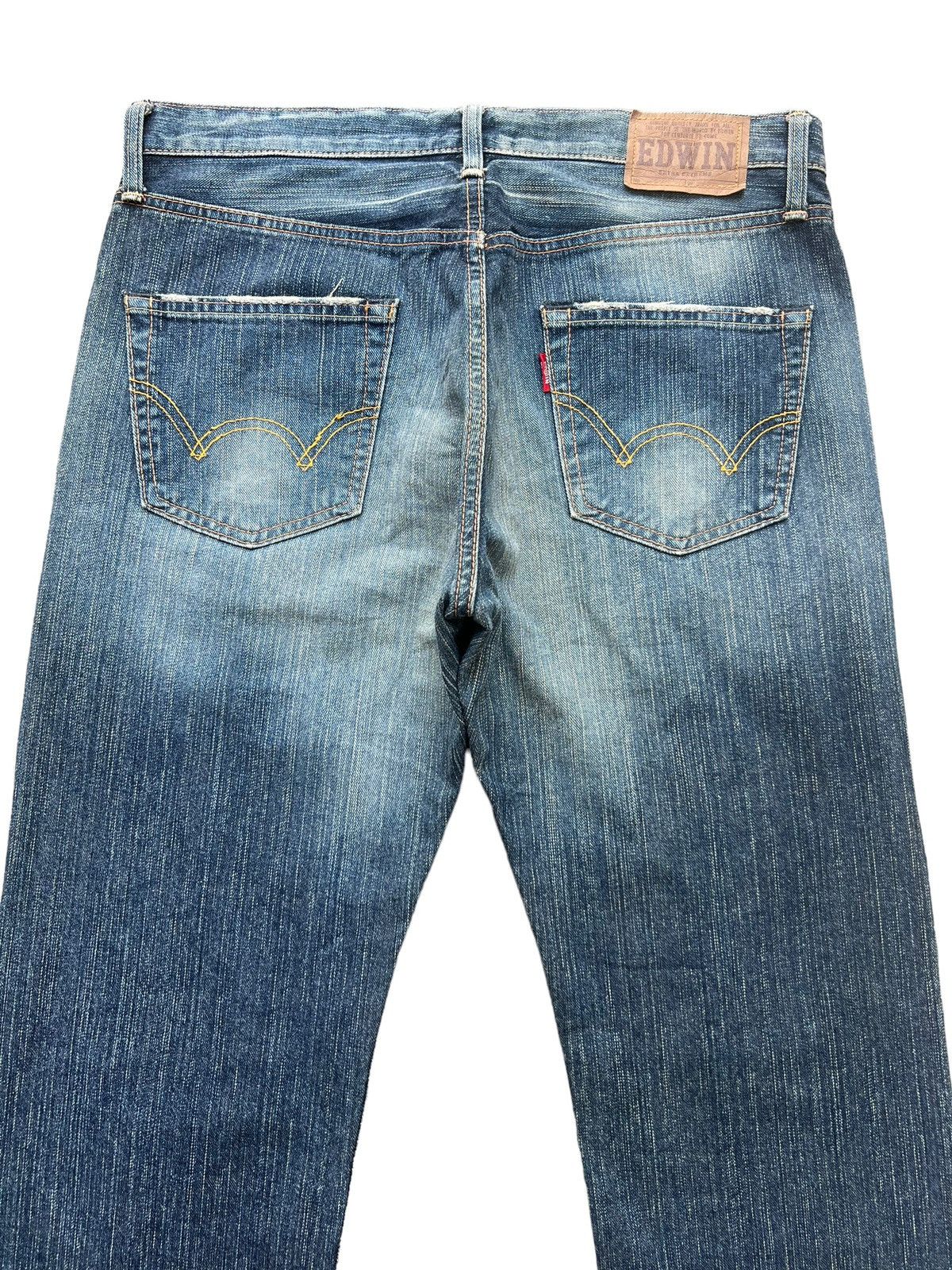 Edwin Vintage Edwin Distressed Ripped Patchwork Denim Jeans 34x32 Size US 34 / EU 50 - 5 Thumbnail