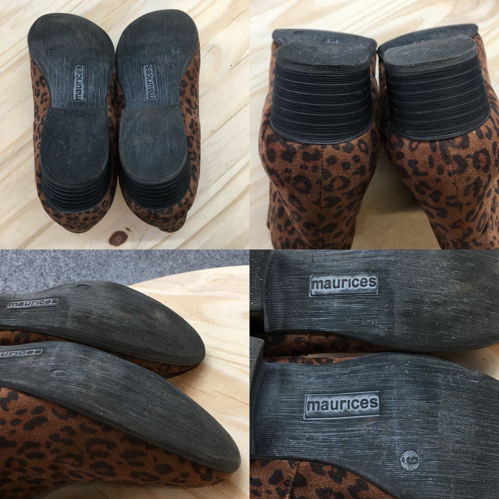 Vintage Maurices Boots Womens Ankle Bootie Brown Leopard Print Comfort Casual Block Shoe 9 Size US 9 / IT 39 - 8 Thumbnail