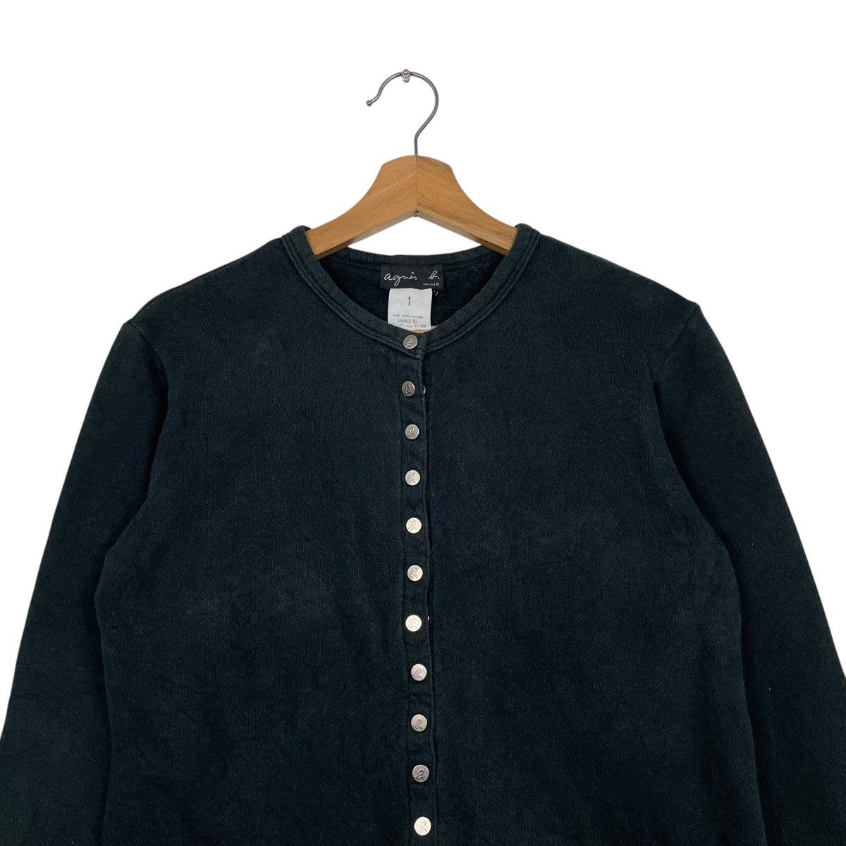 agnes b. Agnes B Snap Button Black Blouse Size S / US 4 / IT 40 - 2 Thumbnail