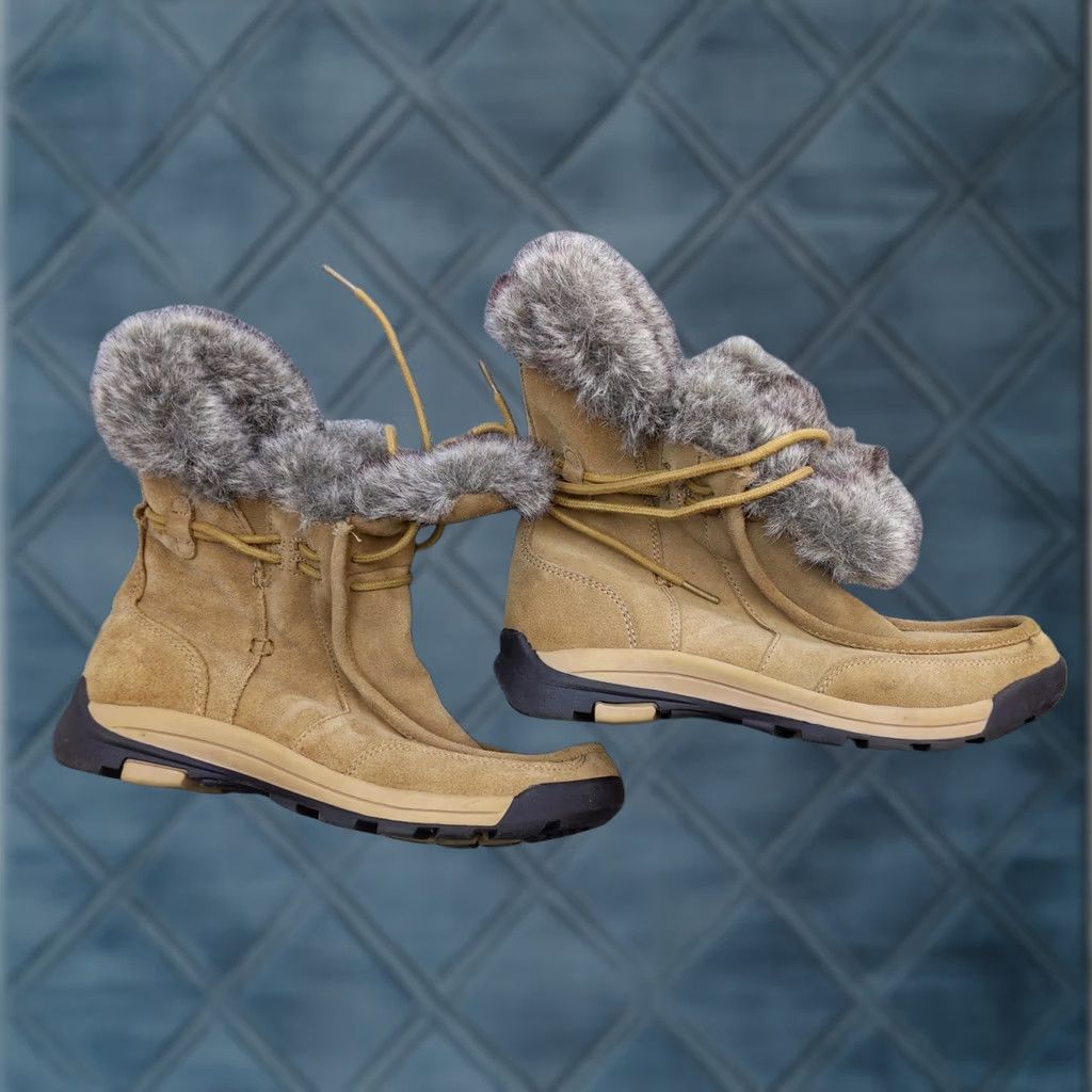 Lands' End Lands' End Snow Boots Womens Size 8 B 38.5 Brown Suede Faux Fur Ankle Winter Shoes Boot Size US 8 / IT 38 - 1 Thumbnail