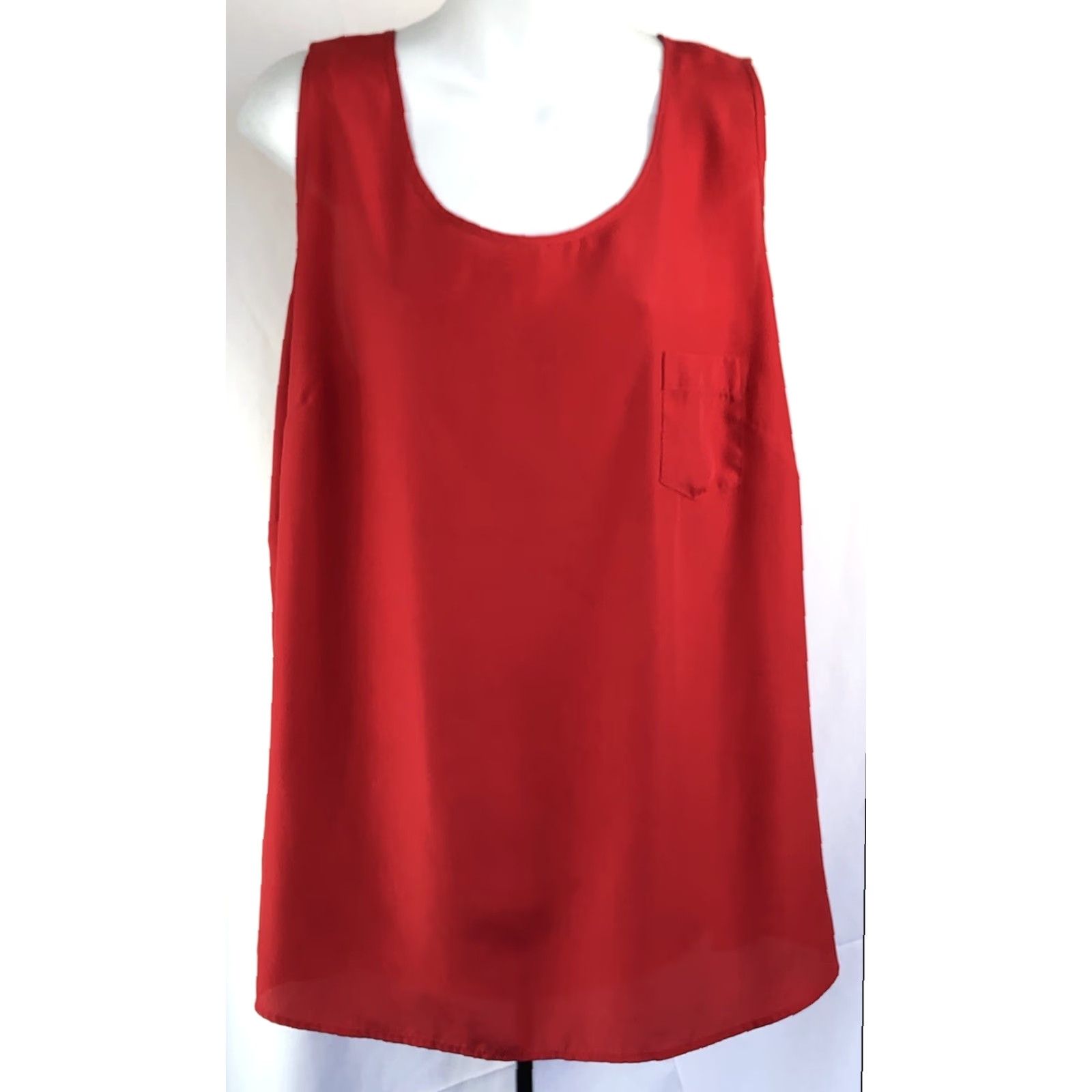 Faded Glory Faded Glory Tank Top Sleeveless Red 20W 2X Scoop Neck Pocket Flowy Valentine Women Shirt Adult Plus Size XS? Size 3XL / US 20-22 - 6 Thumbnail