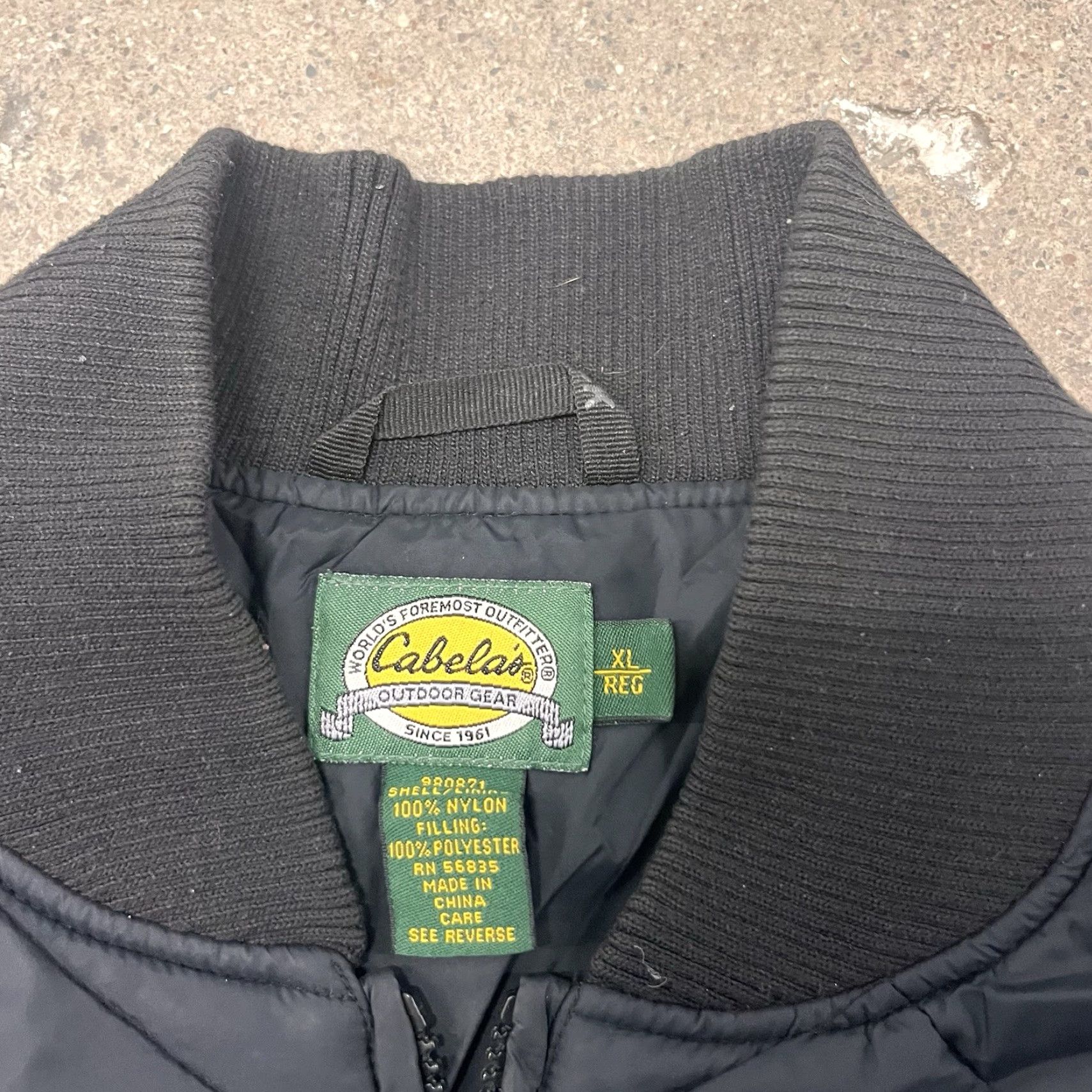 Vintage Cabela's XL Quilted Jacket Black Nylon Zip Up Size US XL / EU 56 / 4 - 3 Thumbnail