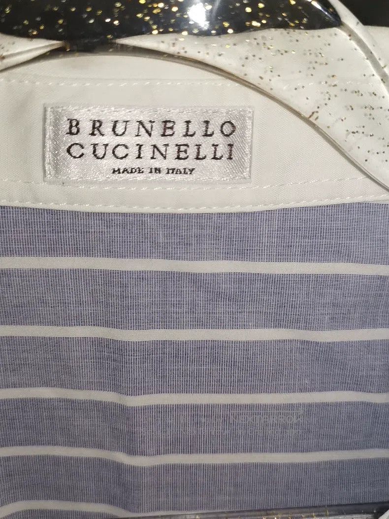 Brunello Cucinelli Brunello Cucinelli Striped Shirt Size L / US 10 / IT 46 - 2 Thumbnail