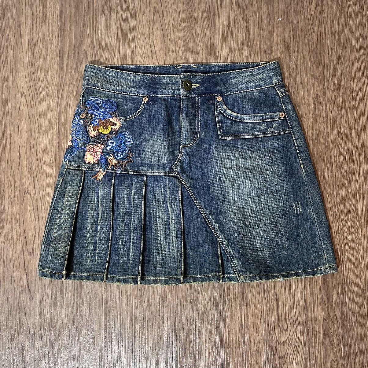 Beauty Beast × Jimi Hendrix Basic House Y2K Hendrix Woodstock Emboirdery Mini Skirt Size 30" / US 8 / IT 44 - 1 Thumbnail