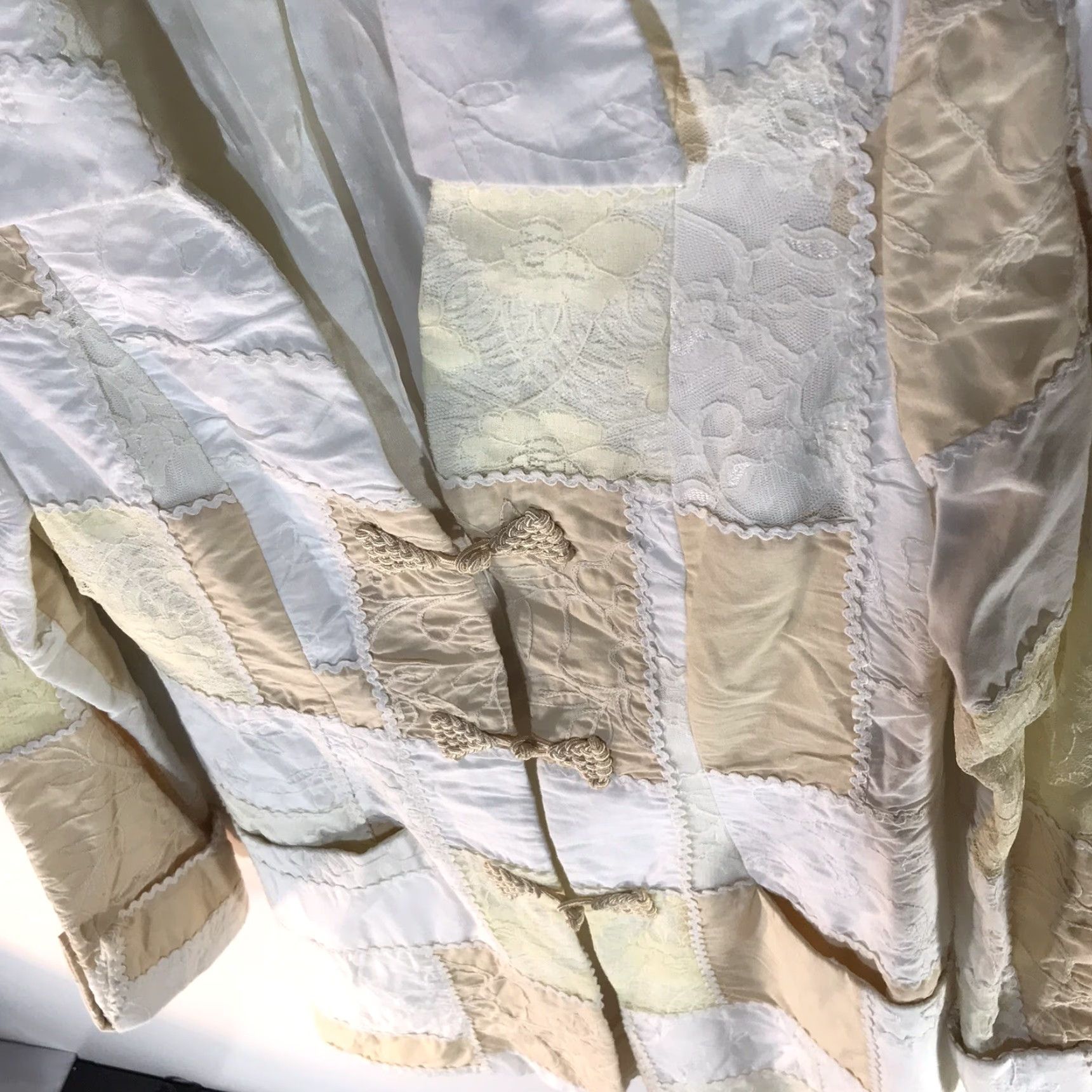 Vintage VINTAGE Boho Chic Long Jacket Women Size 6 Silk Patchwork Bohemian 90s City Fall Winter Size M / US 6-8 / IT 42-44 - 7 Thumbnail