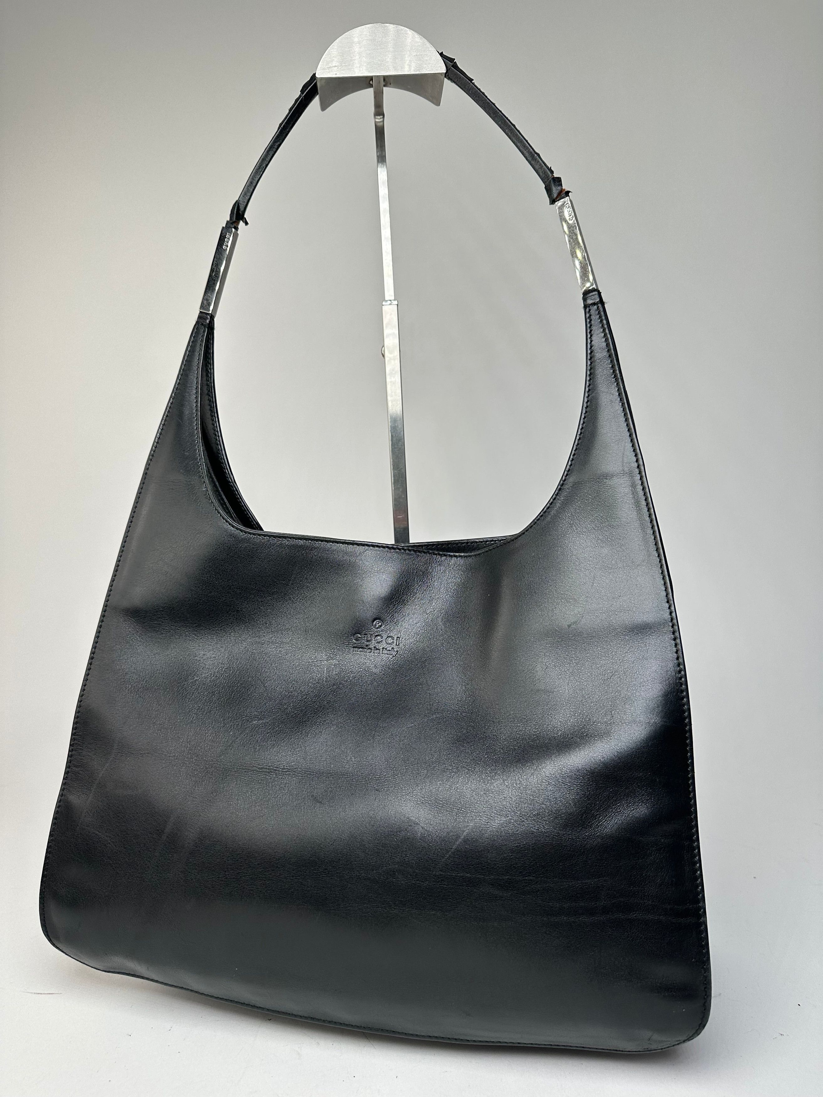 Gucci Vintage Leather Handbag Black Size ONE SIZE - 1 Thumbnail