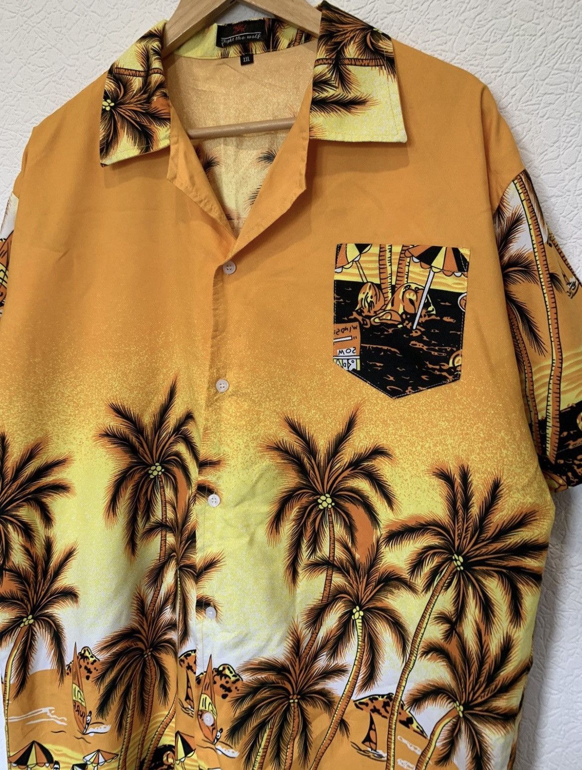 Vintage Vintage Yellow Palm Beach Hawaiian Shirt Size US XXL / EU 58 / 5 - 2 Thumbnail