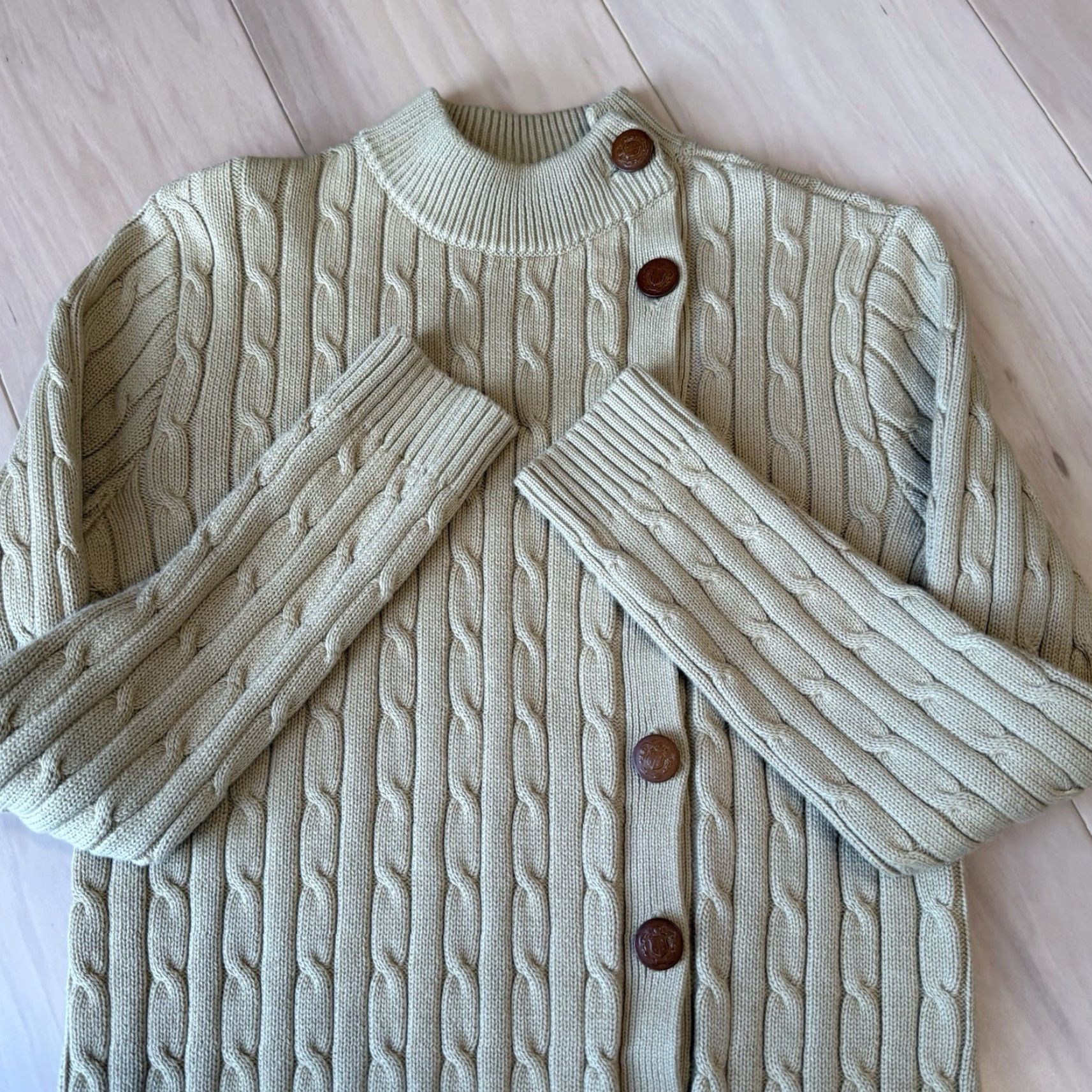 Ralph Lauren Lauren Ralph Lauren Cable Knit Sweater Women's Small Khaki Brown Cotton Pullover Size S / US 4 / IT 40 - 5 Thumbnail