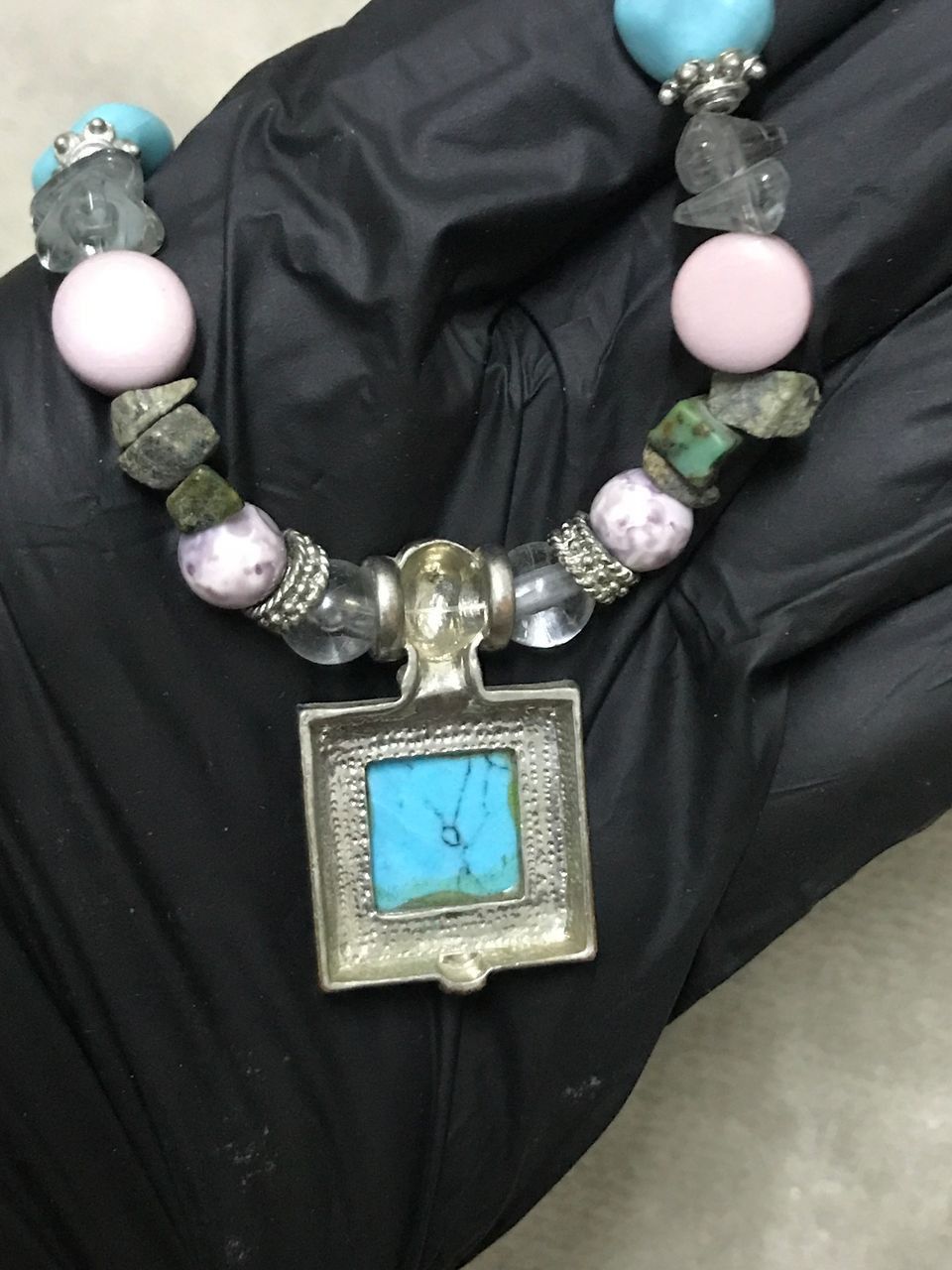 Other Native Navajo Turqoise mix Stainless Steel Necklace Size ONE SIZE - 7 Thumbnail