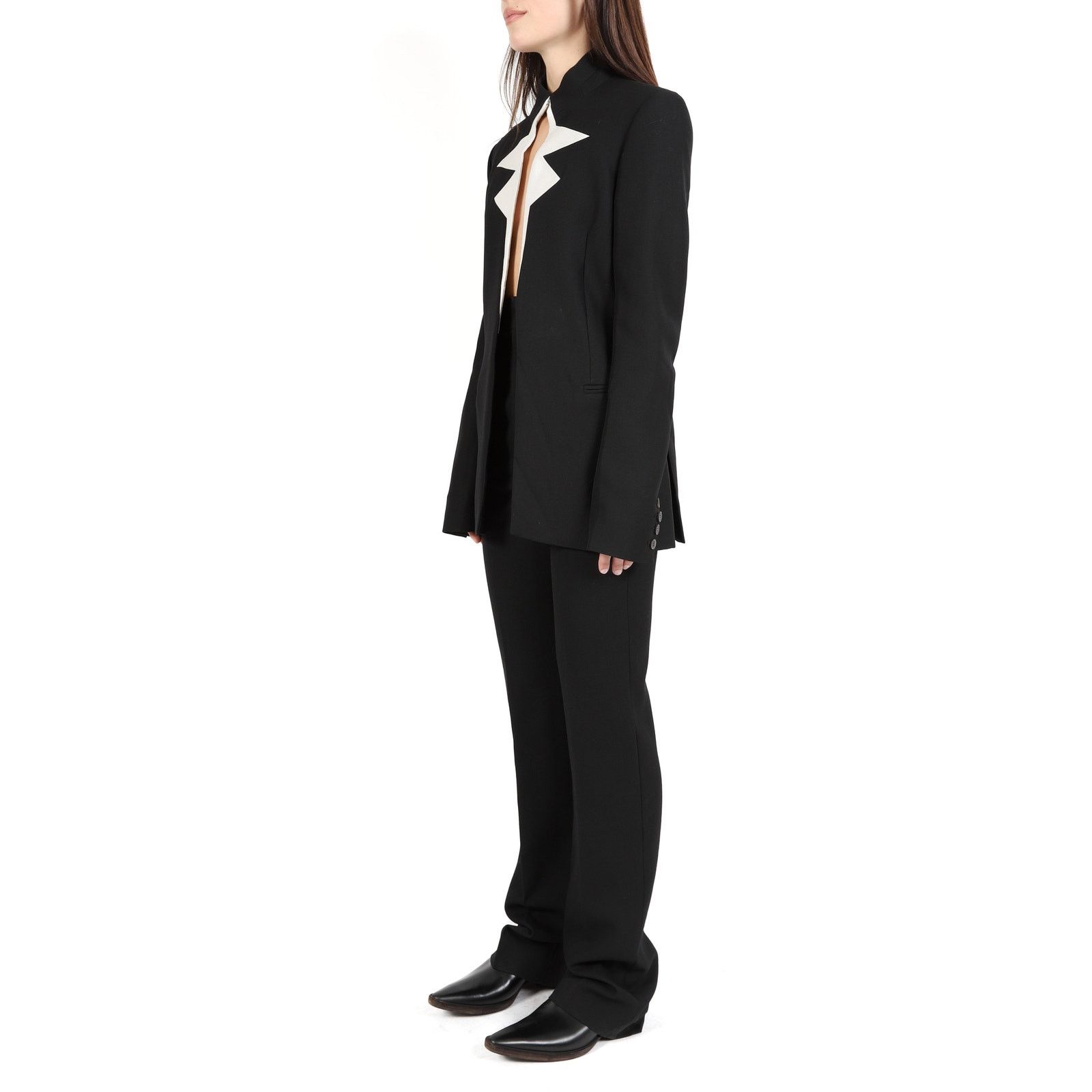 Haider Ackermann FW20 Silk Insert Blazer in Black Wool Size XS / US 0-2 / IT 36-38 - 6 Thumbnail