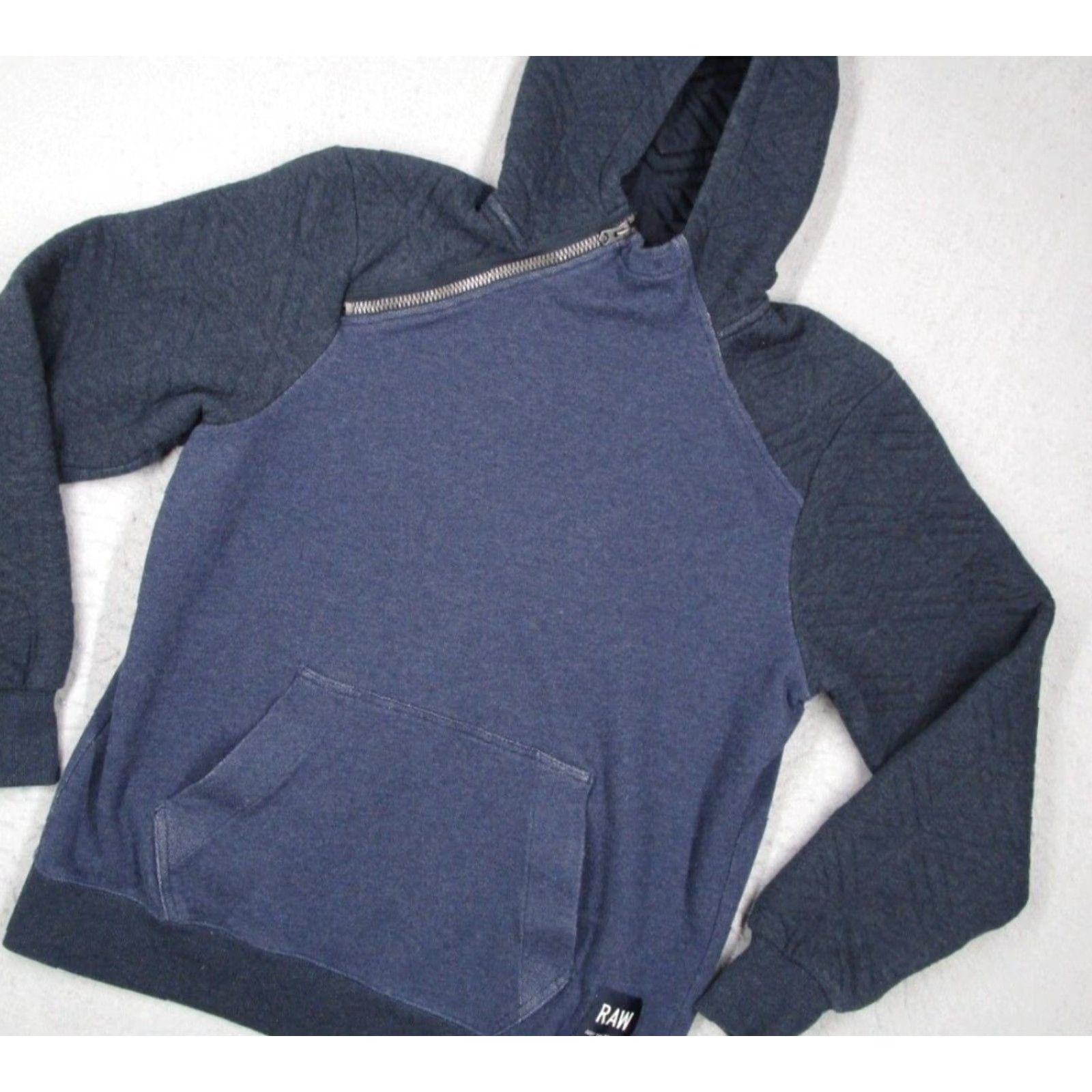 Vintage G Star Mens Large Blue Long Sleeve Hoodie Pullover Fleece Zip Up Hooded Sweatshirt Size US L / EU 52-54 / 3 - 2 Thumbnail