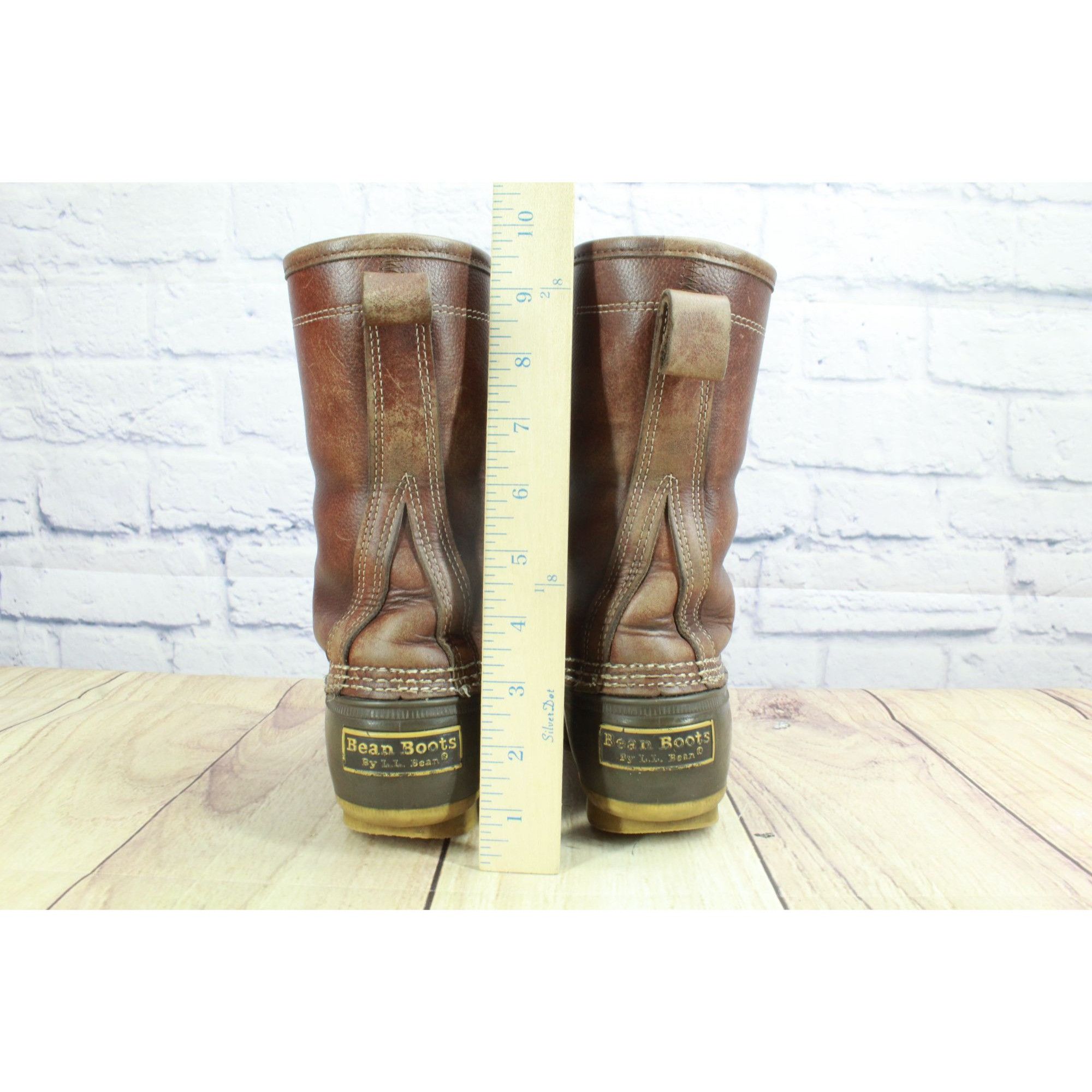 L.L. Bean LL Bean Women’s Shearling-Lined Brown Leather Duck Boots Size US 6 / IT 36 - 6 Thumbnail
