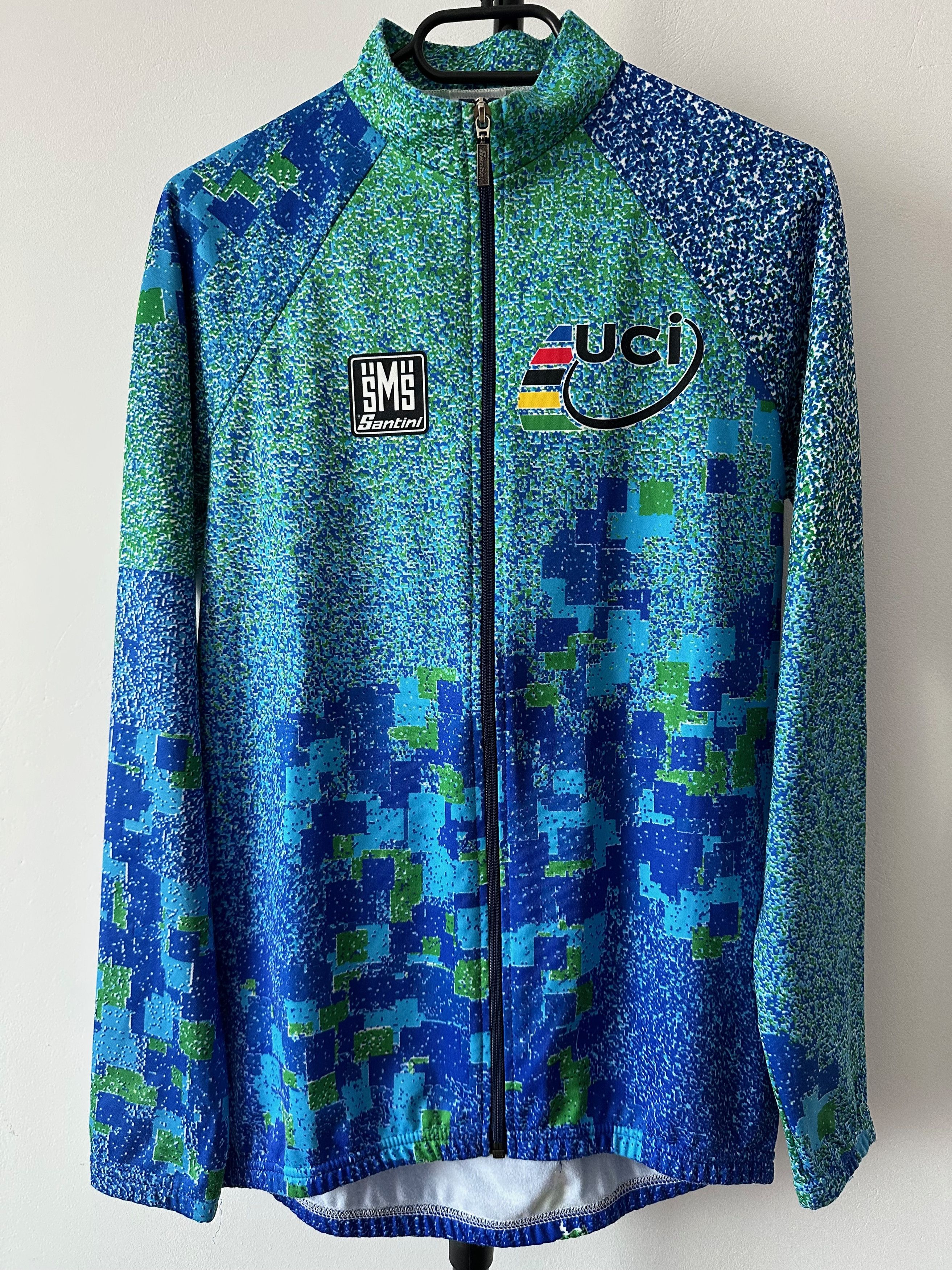 Vintage 80-90 SMS Santini UCI World Tour Cycling long sleeve shirt Size US L / EU 52-54 / 3 - 2 Thumbnail