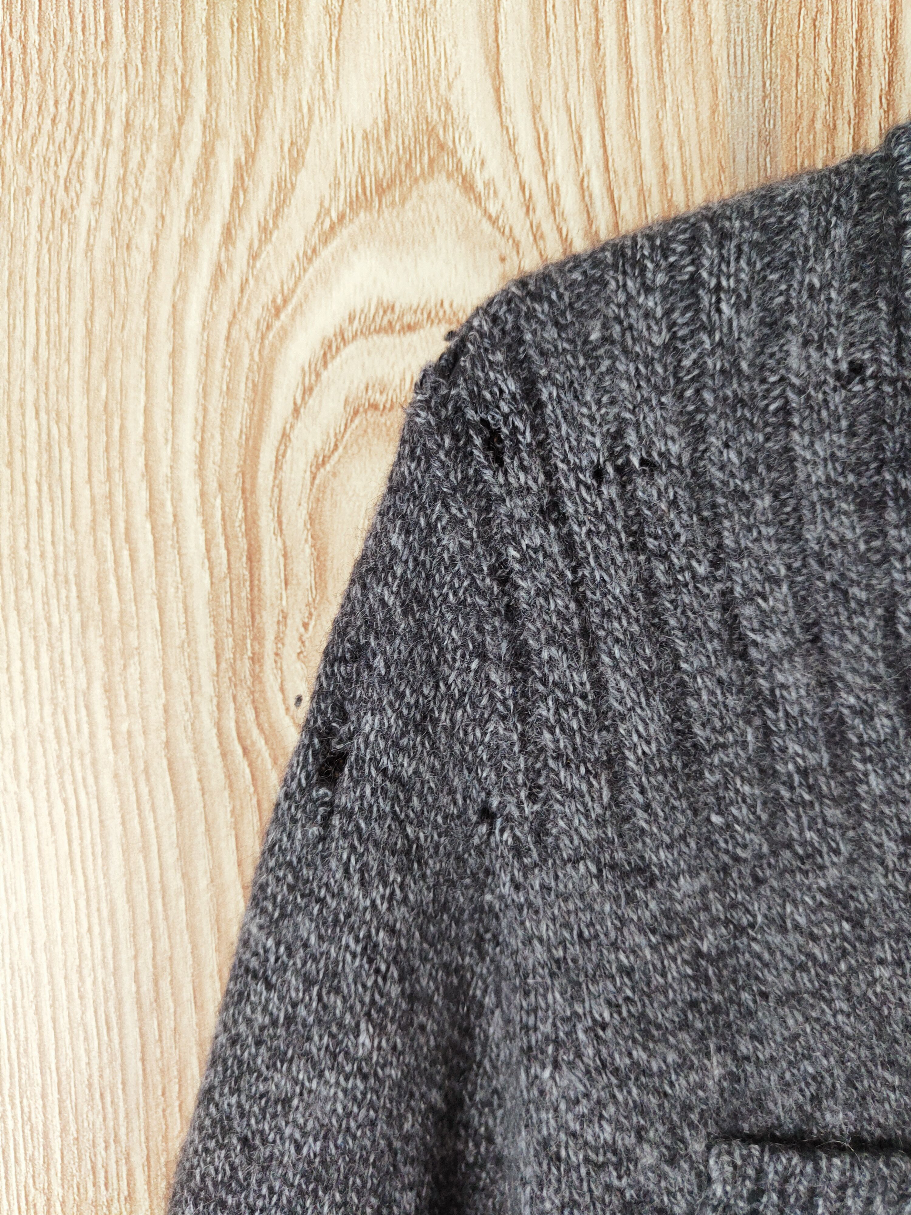 Homespun Knitwear × Japanese Brand × Vintage De Kazuko Black ripped Knitwear Cardigan #W045 Size US M / EU 48-50 / 2 - 4 Thumbnail
