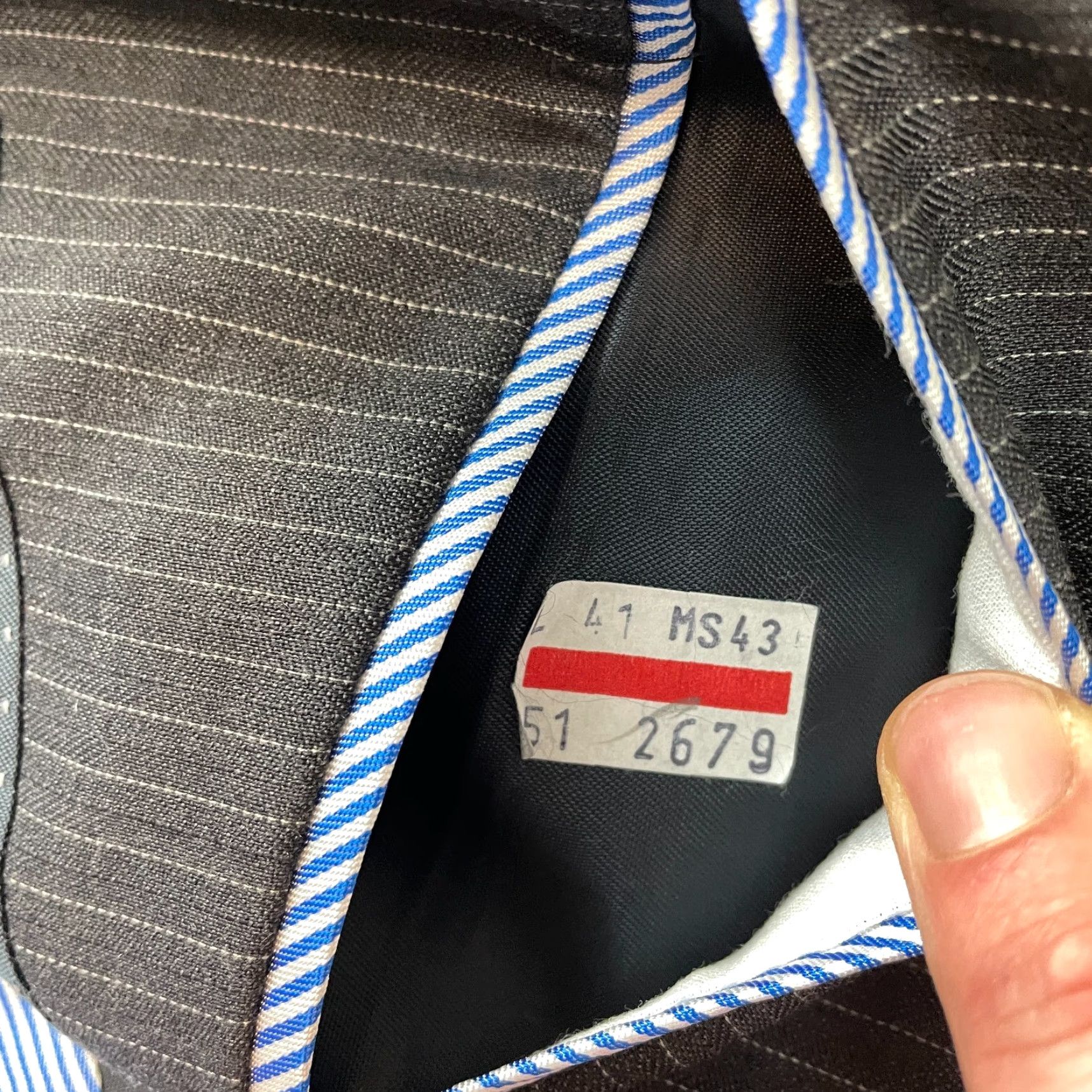 Tommy Hilfiger Tommy Hilfiger Blazer Jacket Mens 44 Blue Striped Wool Double Vented Two Button Regular Notch Size 44R - 7 Thumbnail