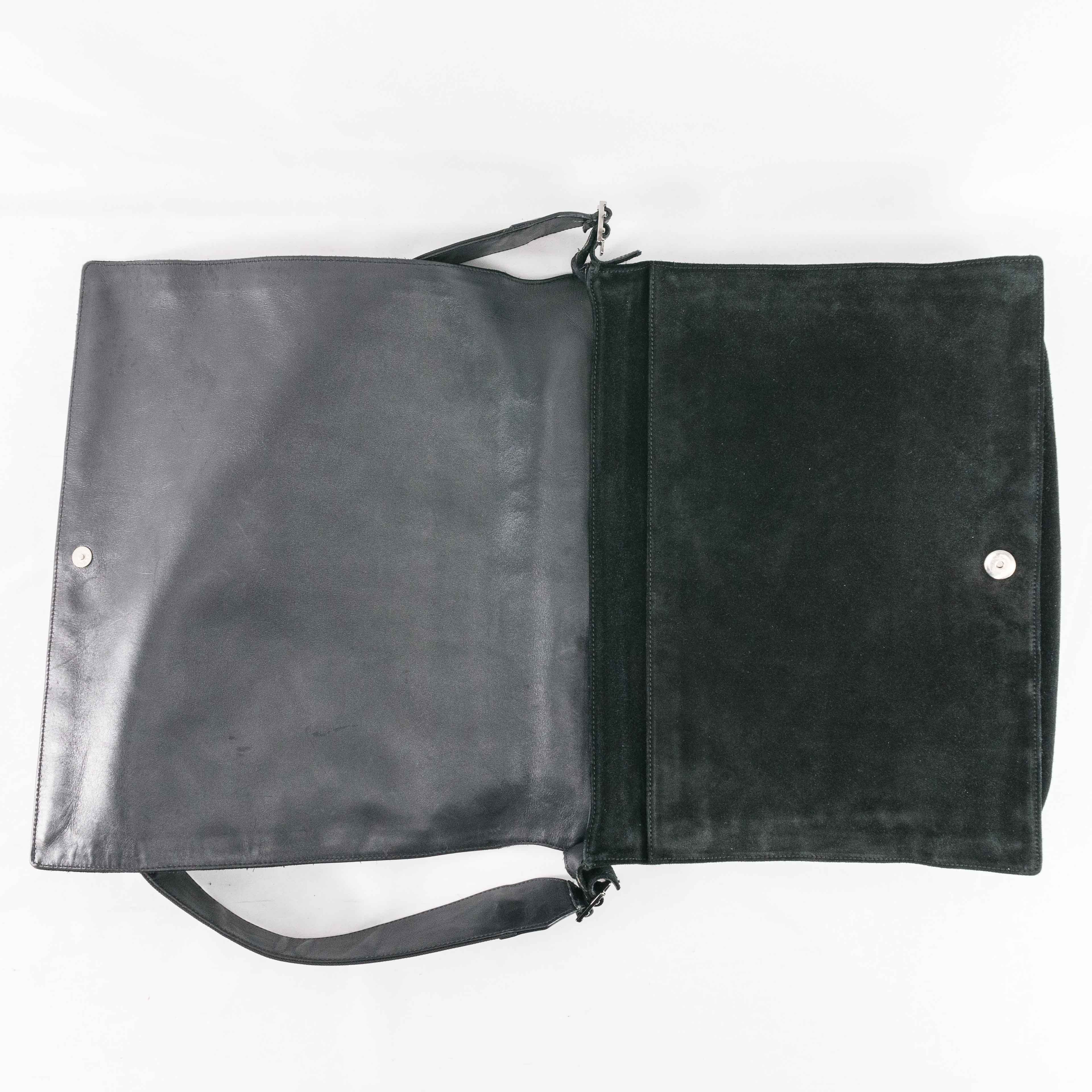 Gucci Gucci Black Suede and Leather Messenger Bag Size ONE SIZE - 22 Thumbnail