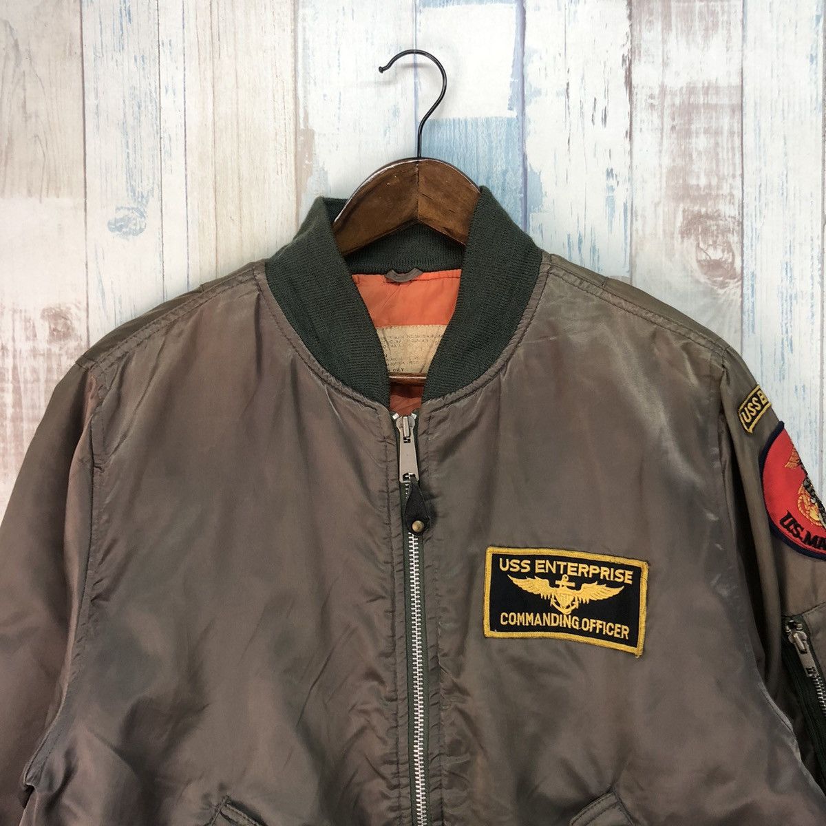 Vintage Vintage 90s US Marine Ma-1 Flyer Bomber Jacket Size US L / EU 52-54 / 3 - 3 Thumbnail