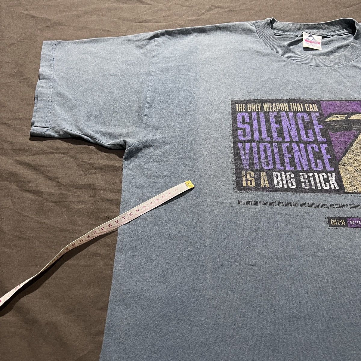 Vintage Vintage 90s SILENCE VIOLENCE God Jesus Bible Holy XL Faded Size US XL / EU 56 / 4 - 6 Thumbnail